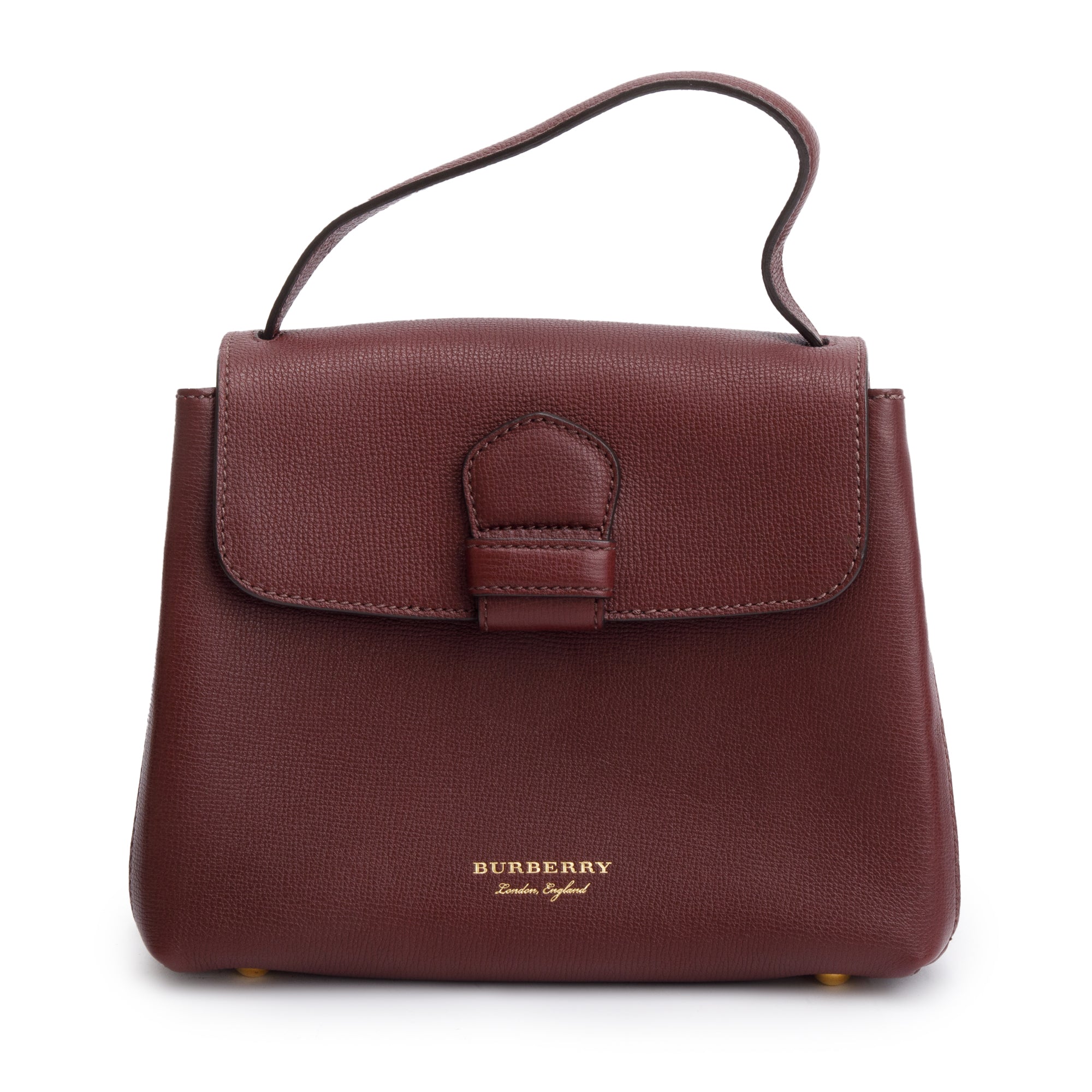 Burberry Burgundy Calfskin Small Camberley Bag w/ Strap