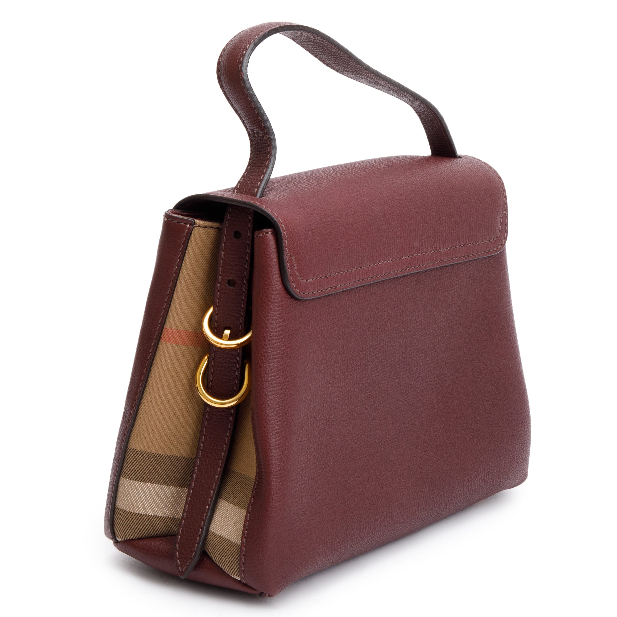 Burberry Burgundy Calfskin Small Camberley Bag w/ Strap