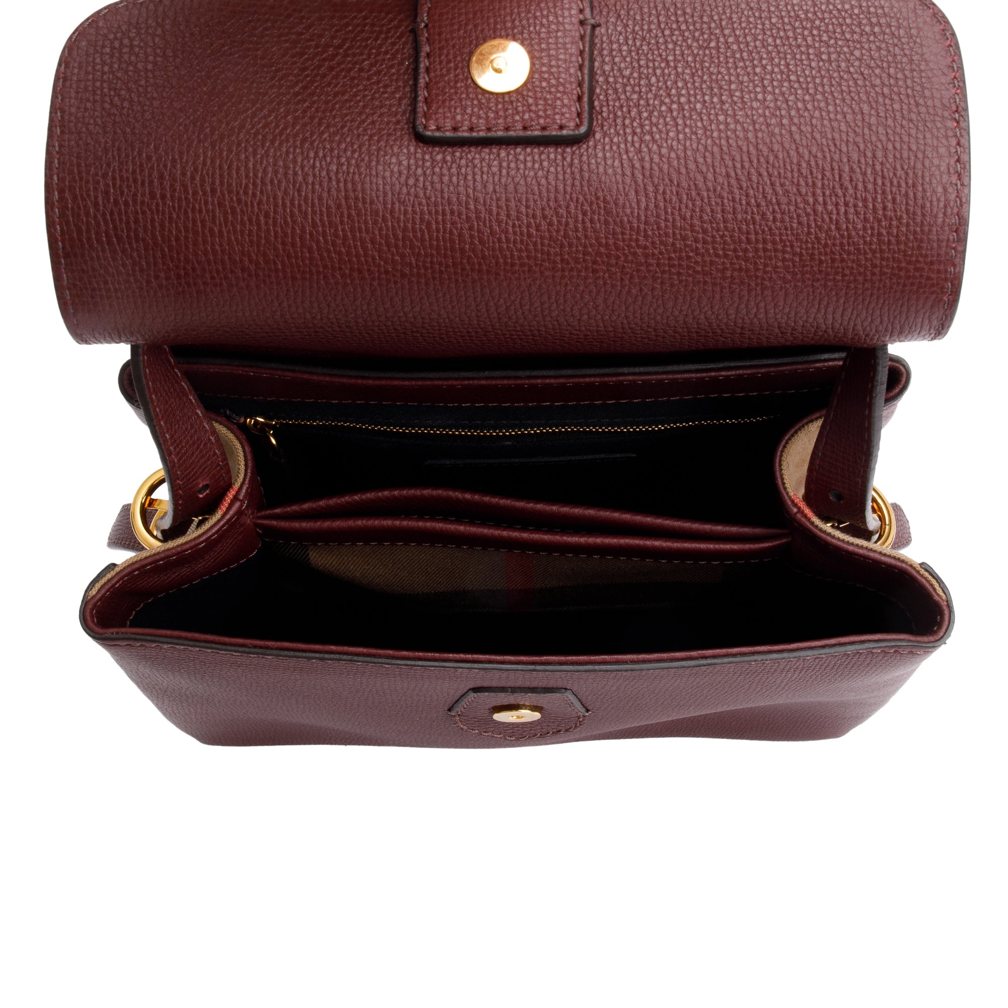 Burberry Burgundy Calfskin Small Camberley Bag w/ Strap