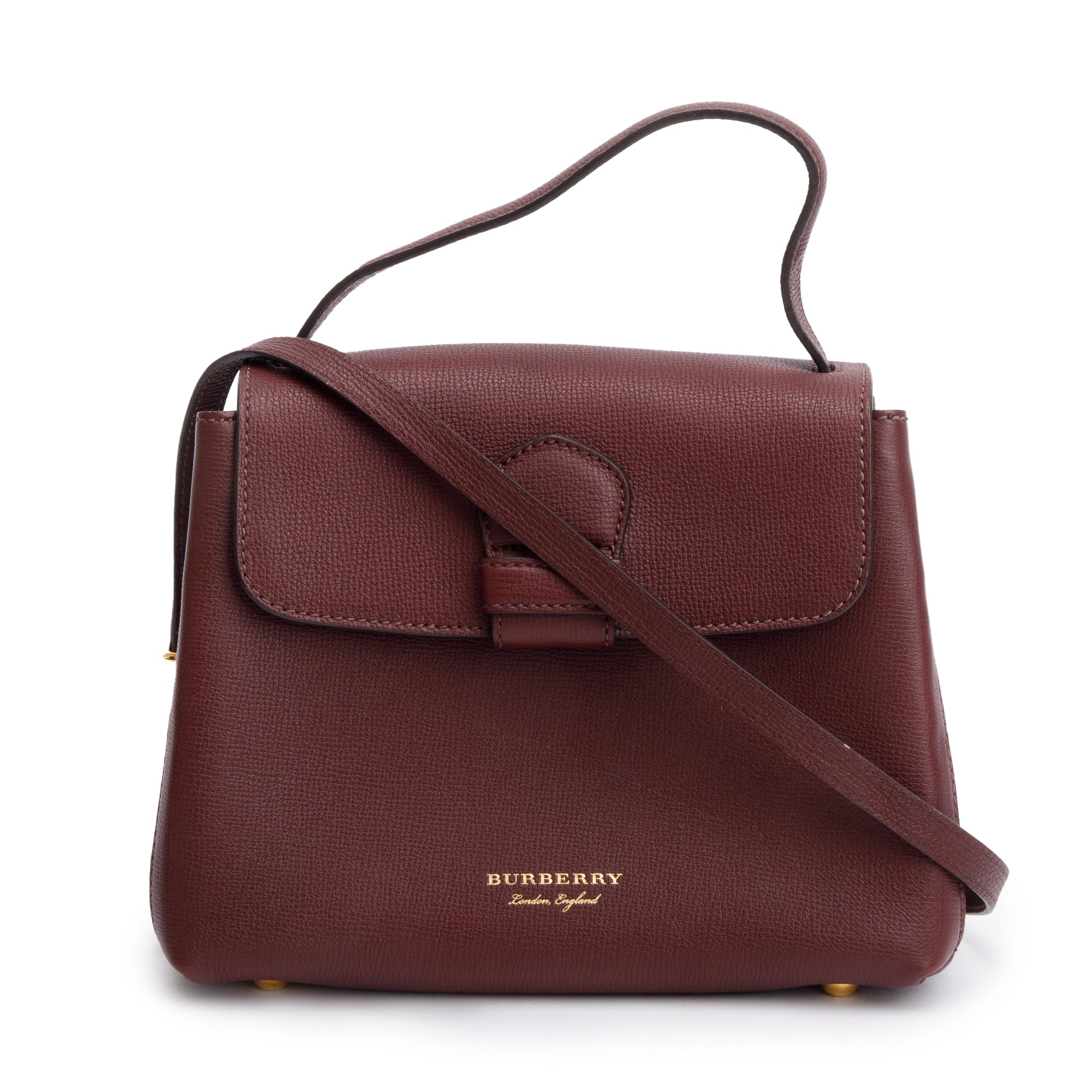 Burberry Burgundy Calfskin Small Camberley Bag w/ Strap