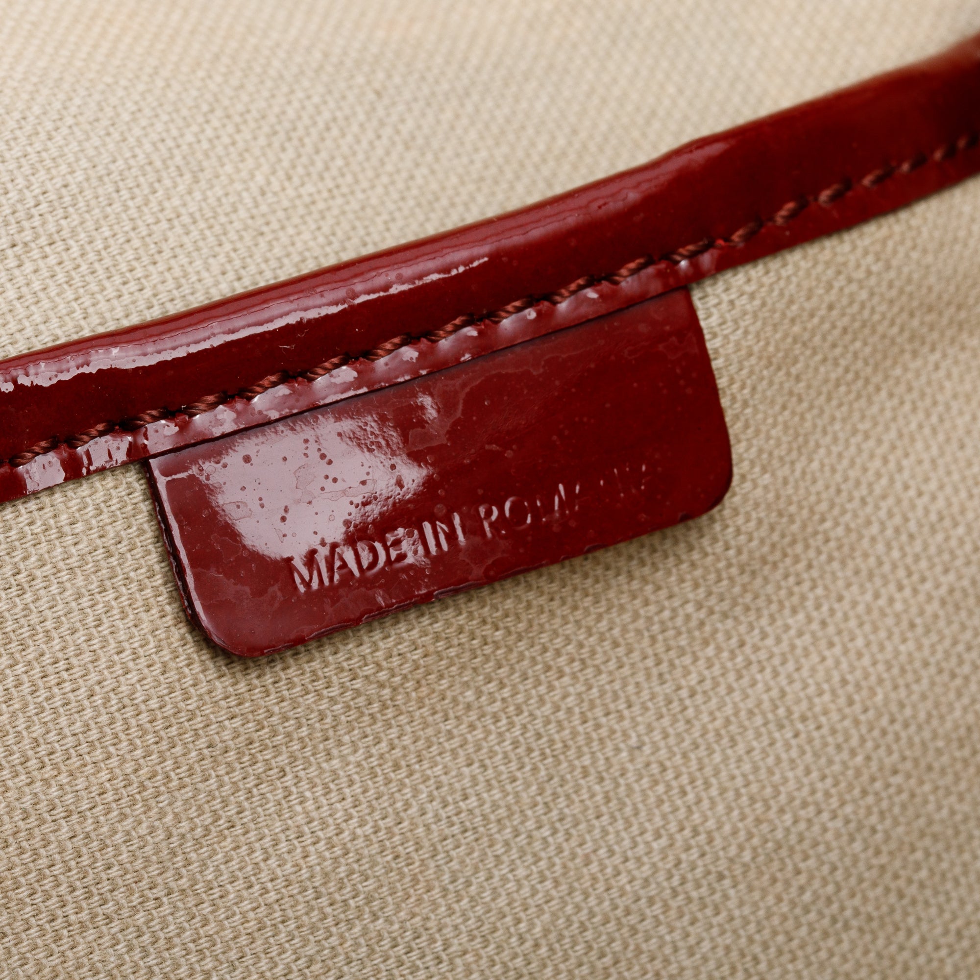 Burberry Burgundy Patent Heart Print Supernova Coated Canvas Nickie Tote Bag