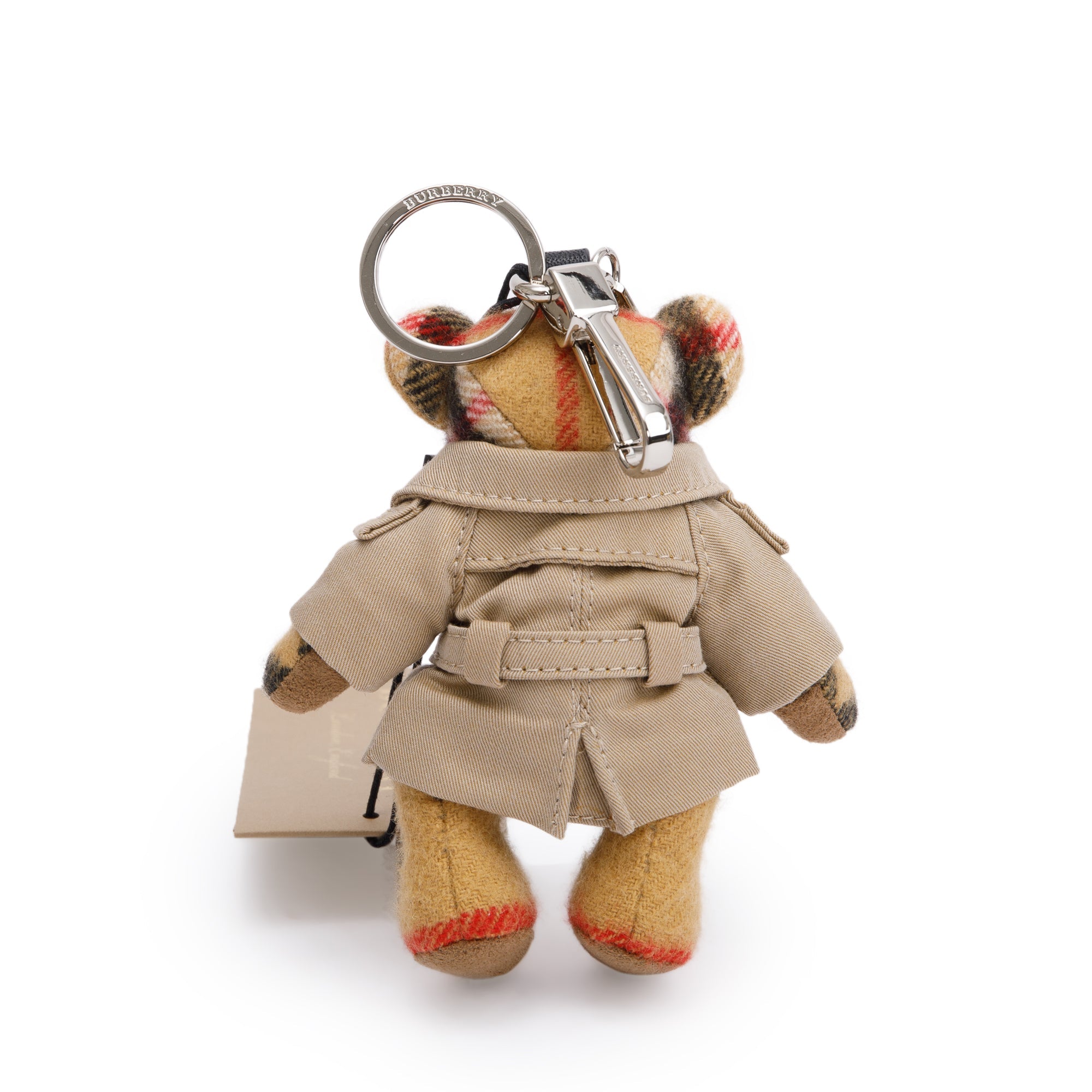 Burberry Cashmere Thomas Bear In Trench Coat Keychain w/ Box