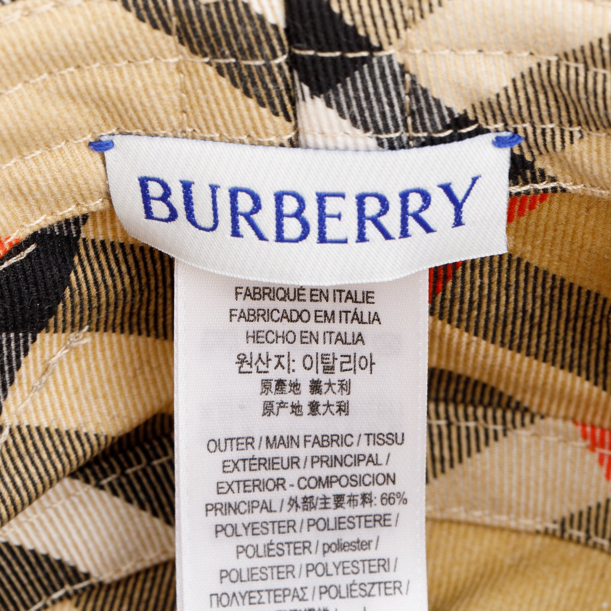 Burberry Check EKD Cotton Blend Bucket Hat, Size S