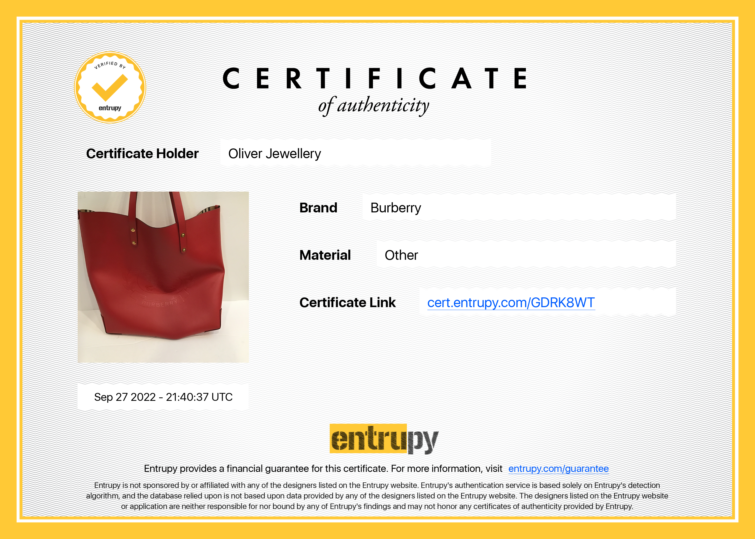 Burberry Embossed Crest Leather Large Tote