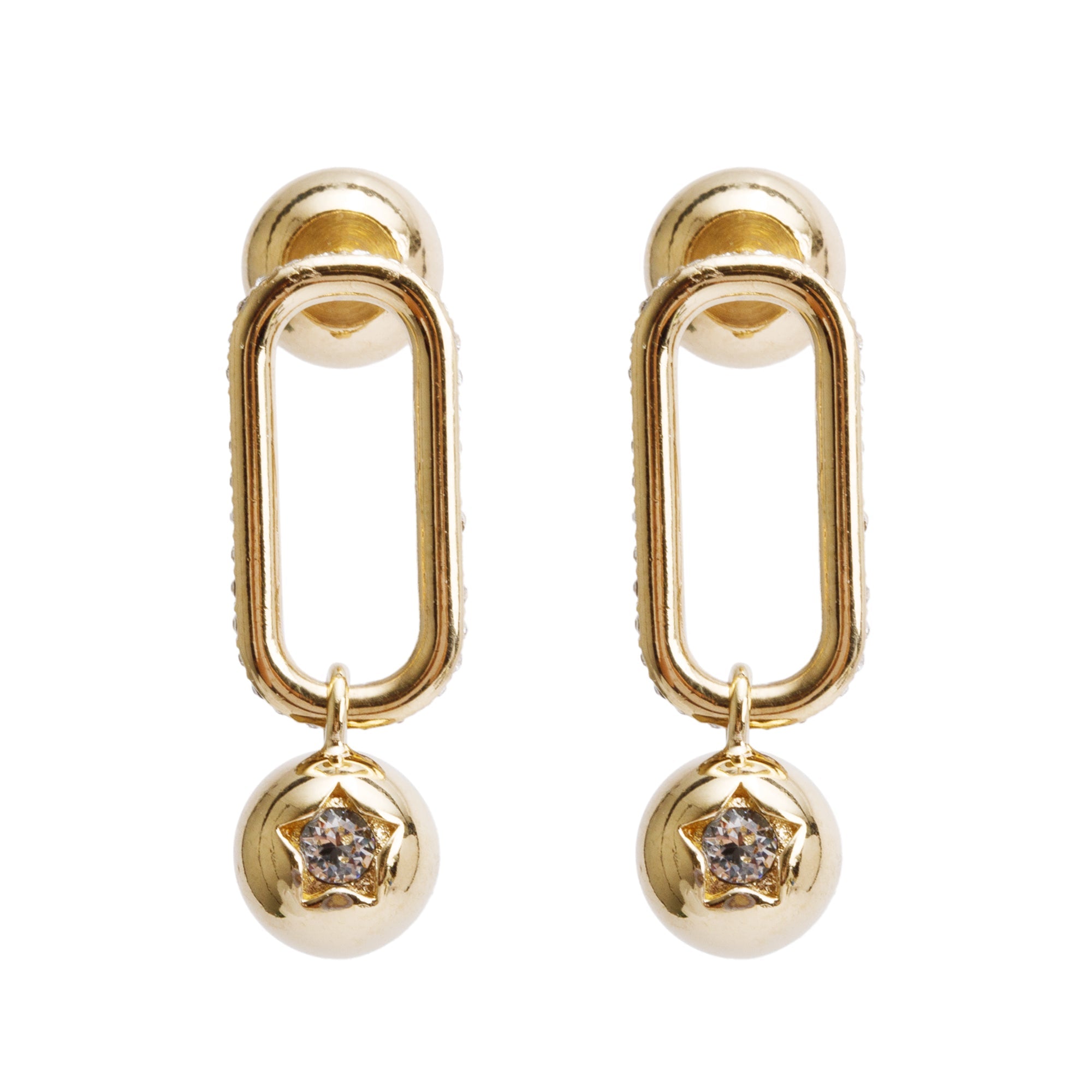 Burberry Gold-Plated Crystal Charm Drop Earrings