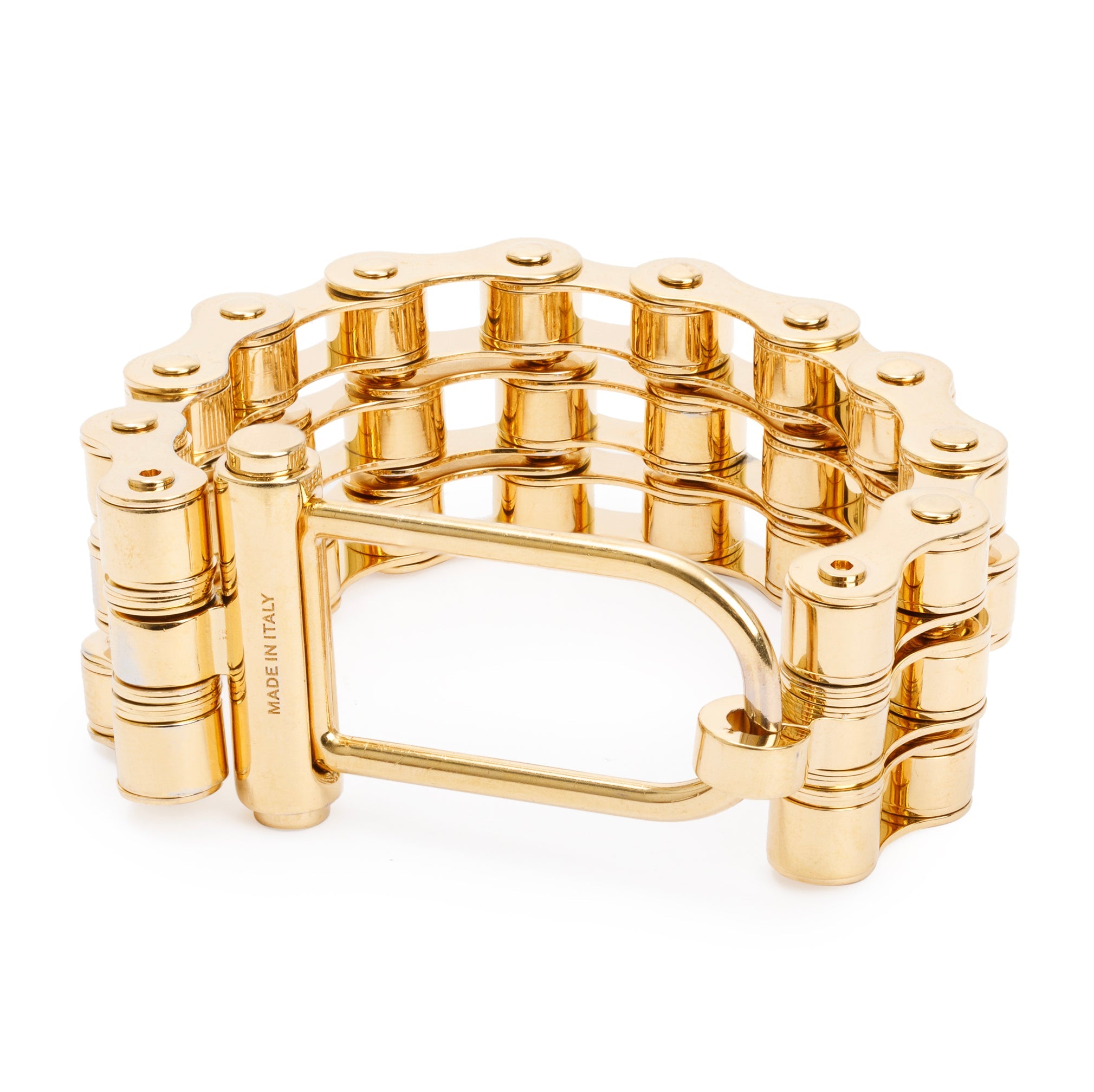 Burberry Gold-Plated Metal Triple Bicycle Chain Bracelet w/ Box