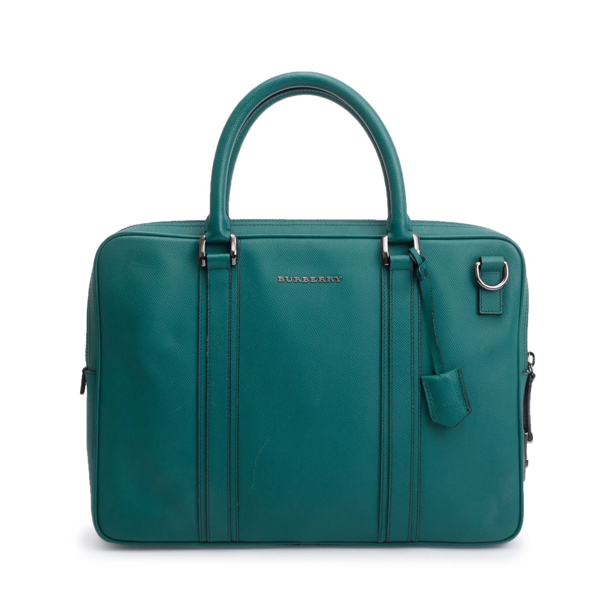 Burberry Green Newburg Leather Briefcase