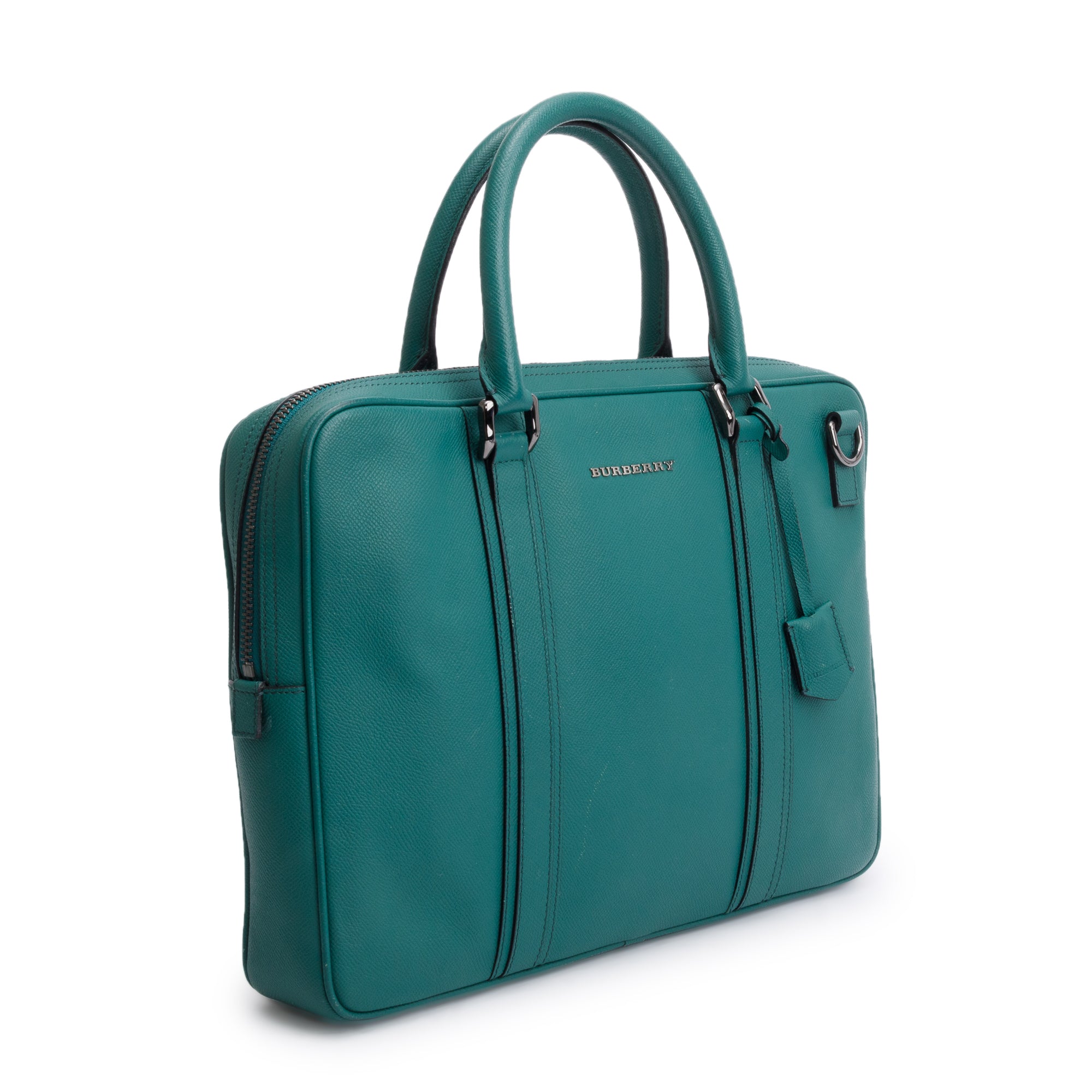 Burberry Green Newburg Leather Briefcase