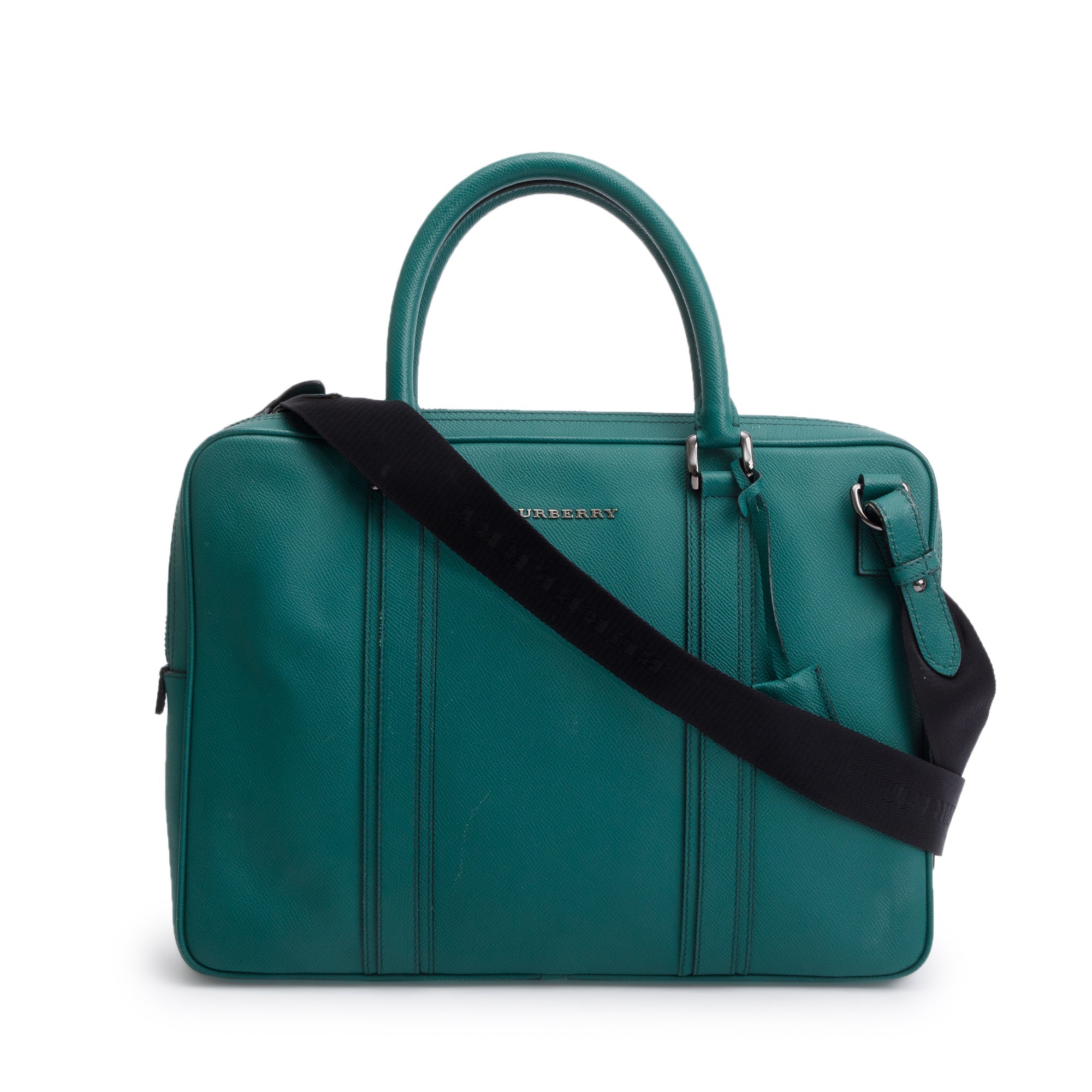 Burberry Green Newburg Leather Briefcase