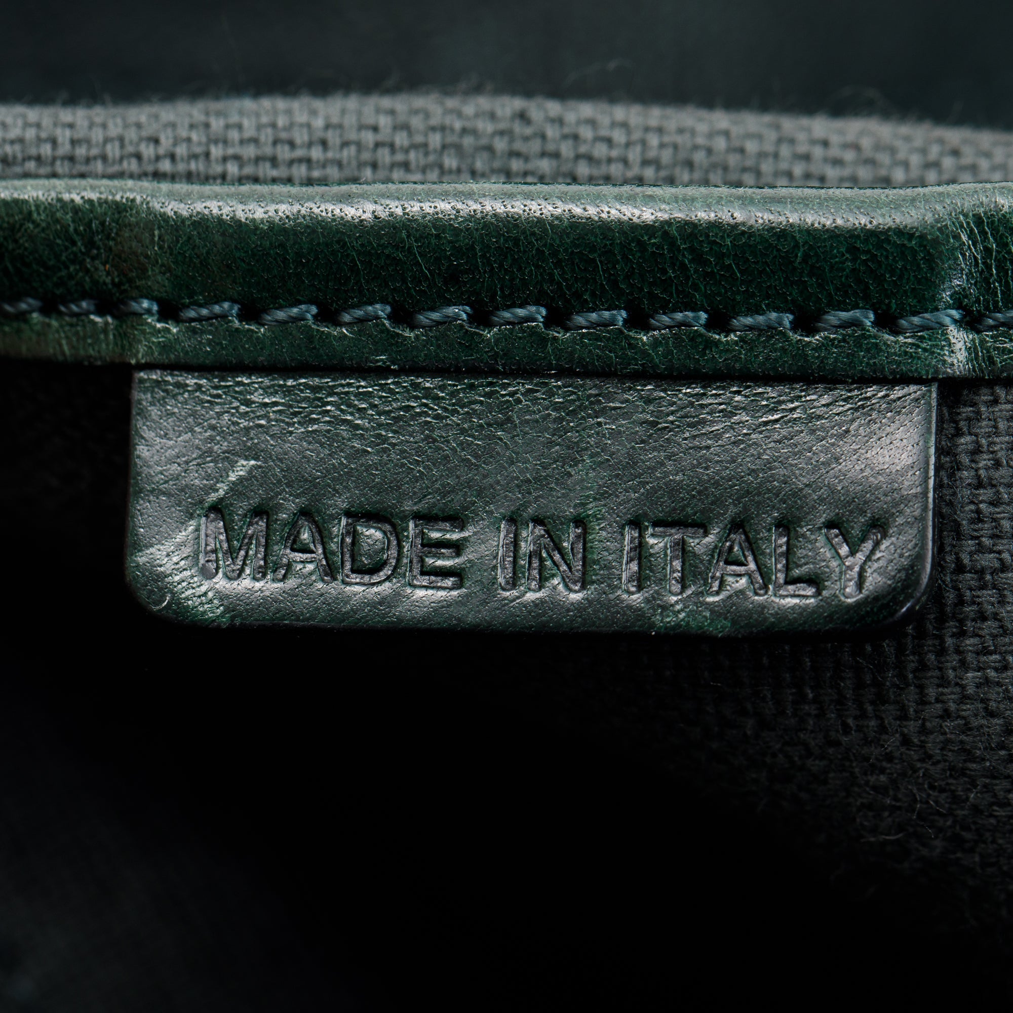 Burberry Green Pleated Stitched Leather Rosaville Bowling Bag