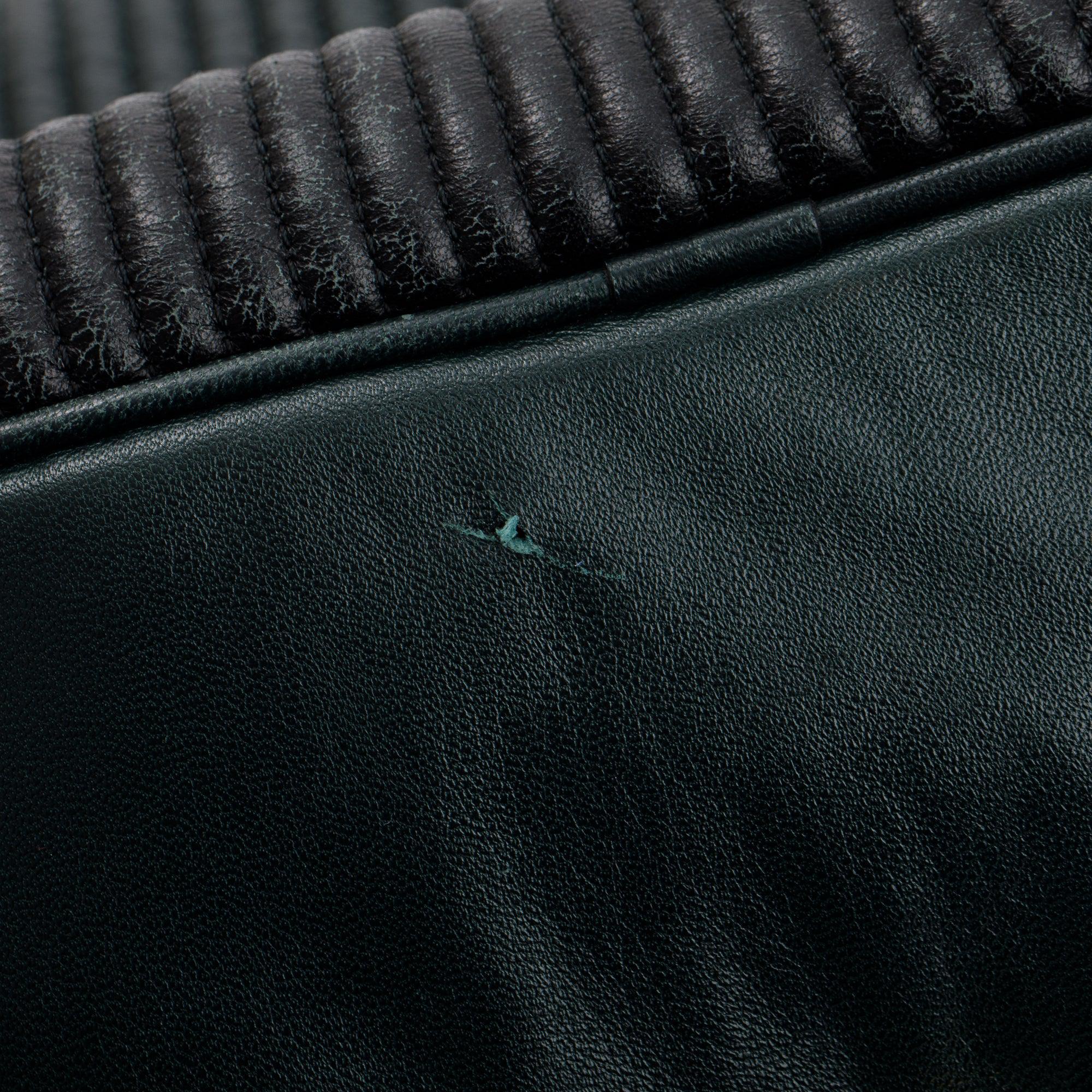 Burberry Green Pleated Stitched Leather Rosaville Bowling Bag