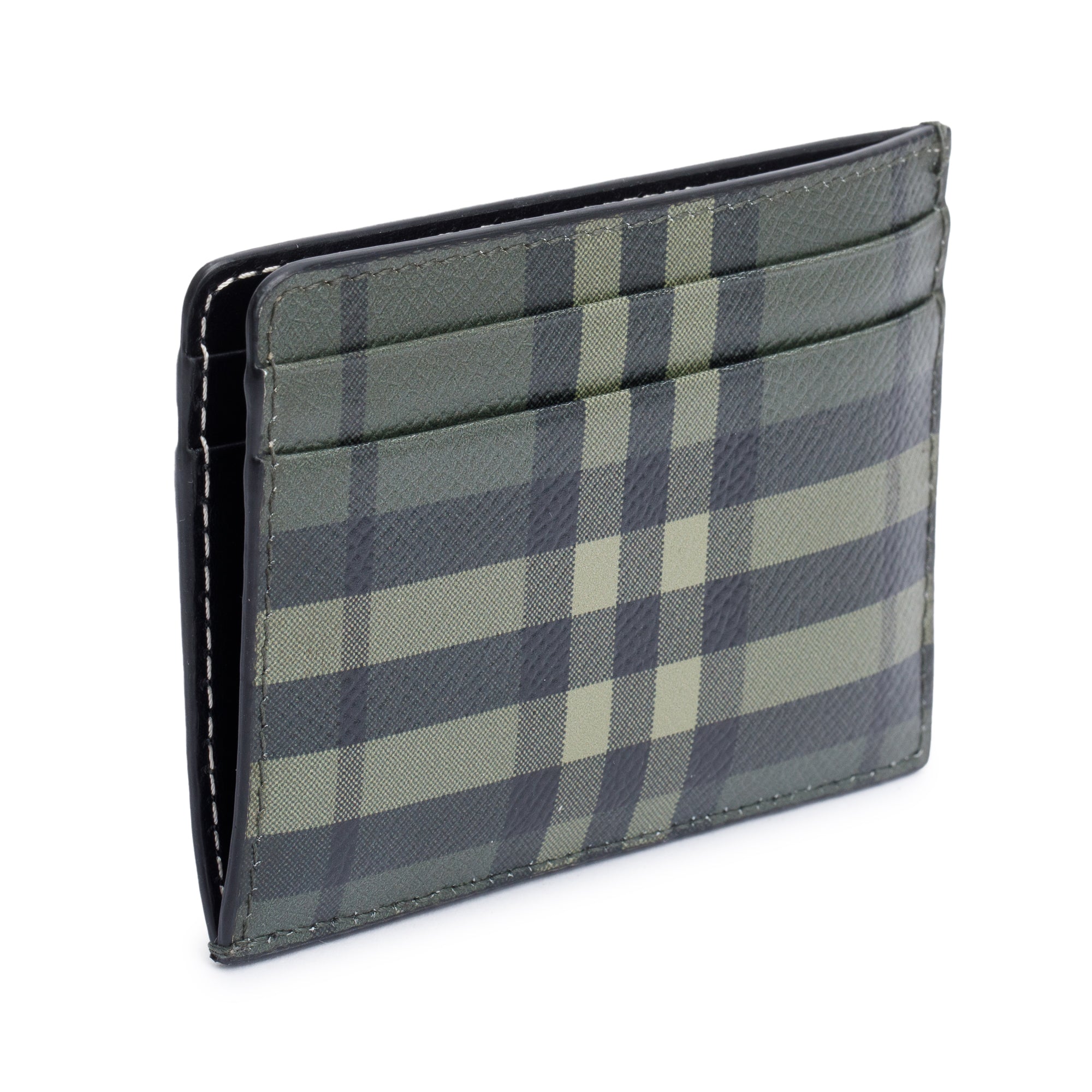 Burberry Green Vintage Check Card Holder