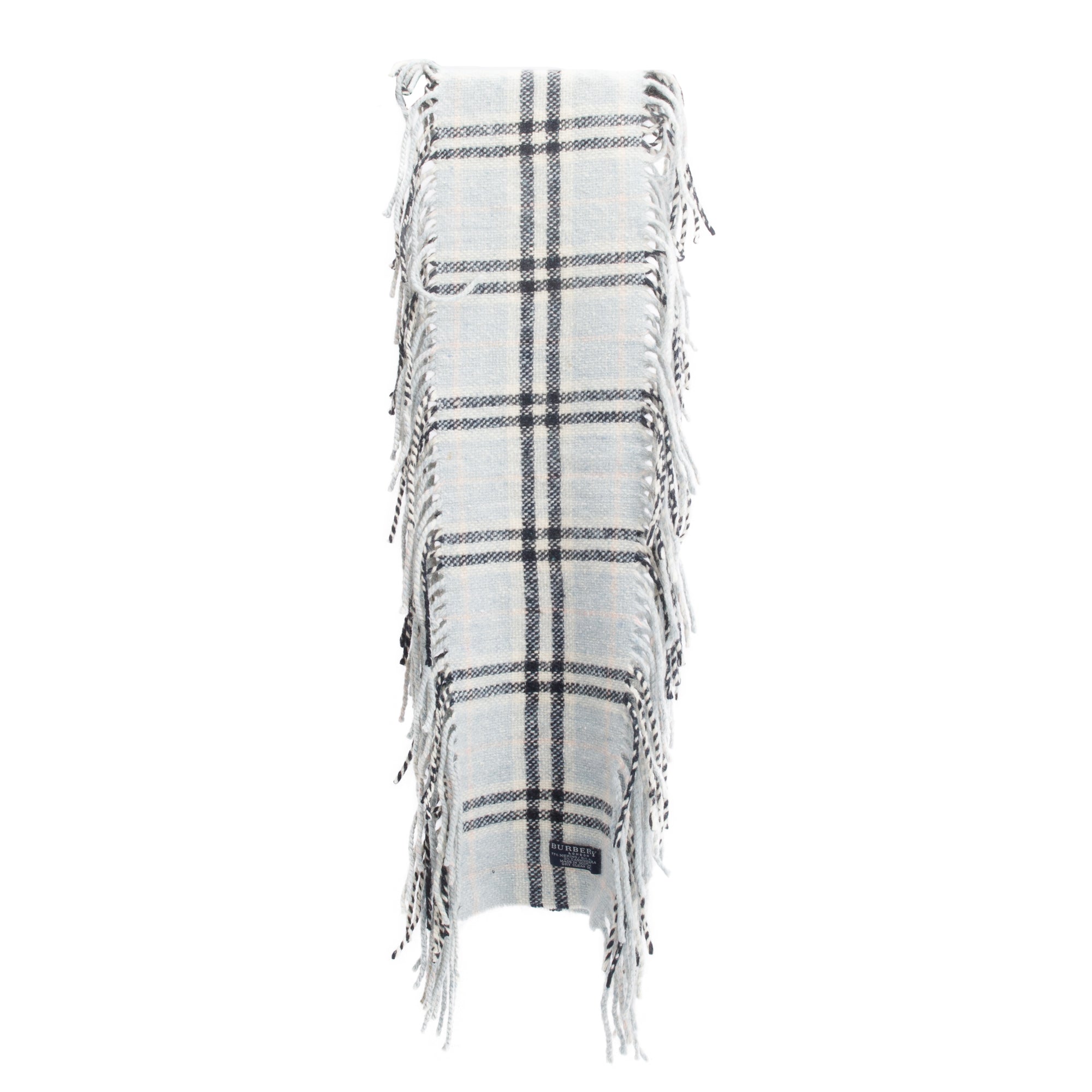 Burberry Grey Multicolor House Check Cashmere Happy Scarf