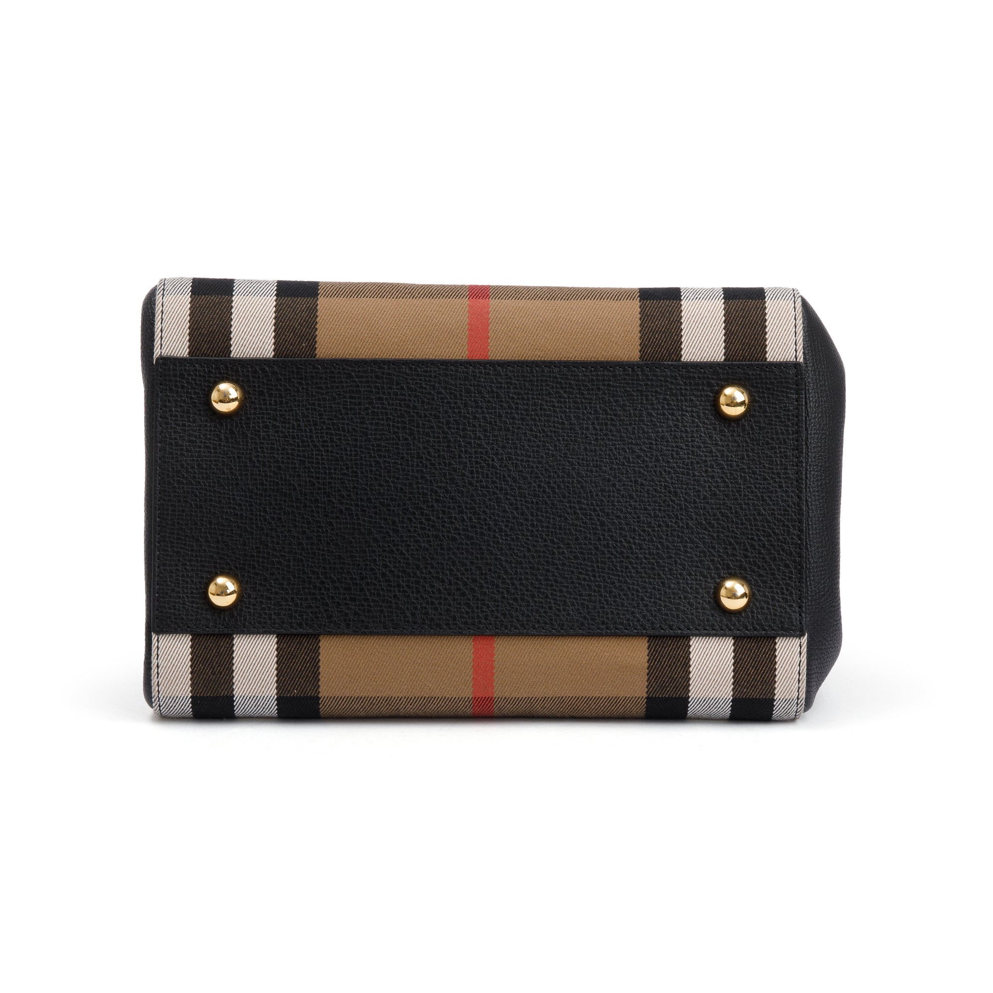 Burberry Haymarket Check Black Leather Canterbury Tote