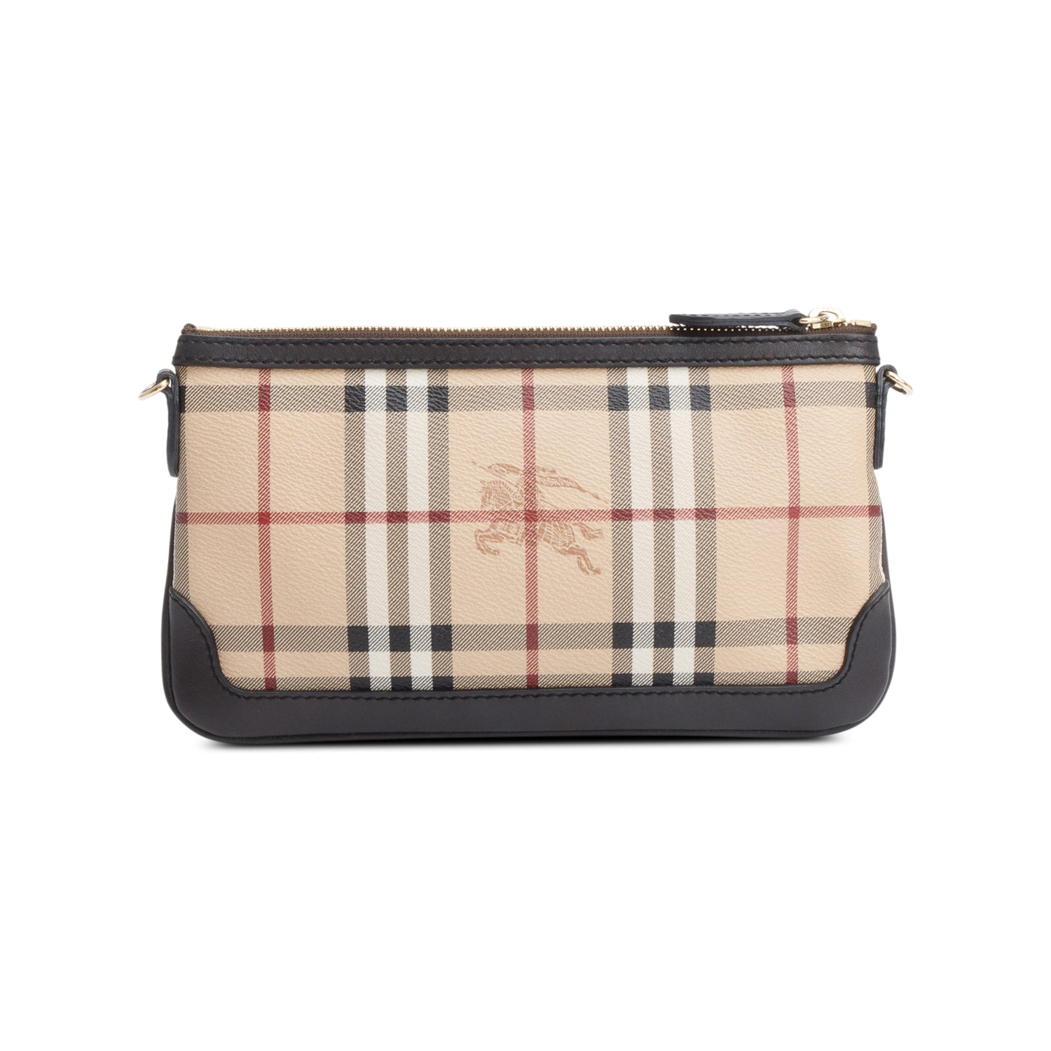 Burberry Haymarket Check Brown Small Peyton Crossbody Bag