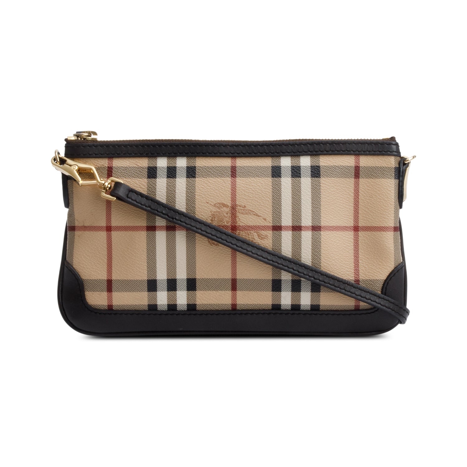 Burberry Haymarket Check Brown Small Peyton Crossbody Bag