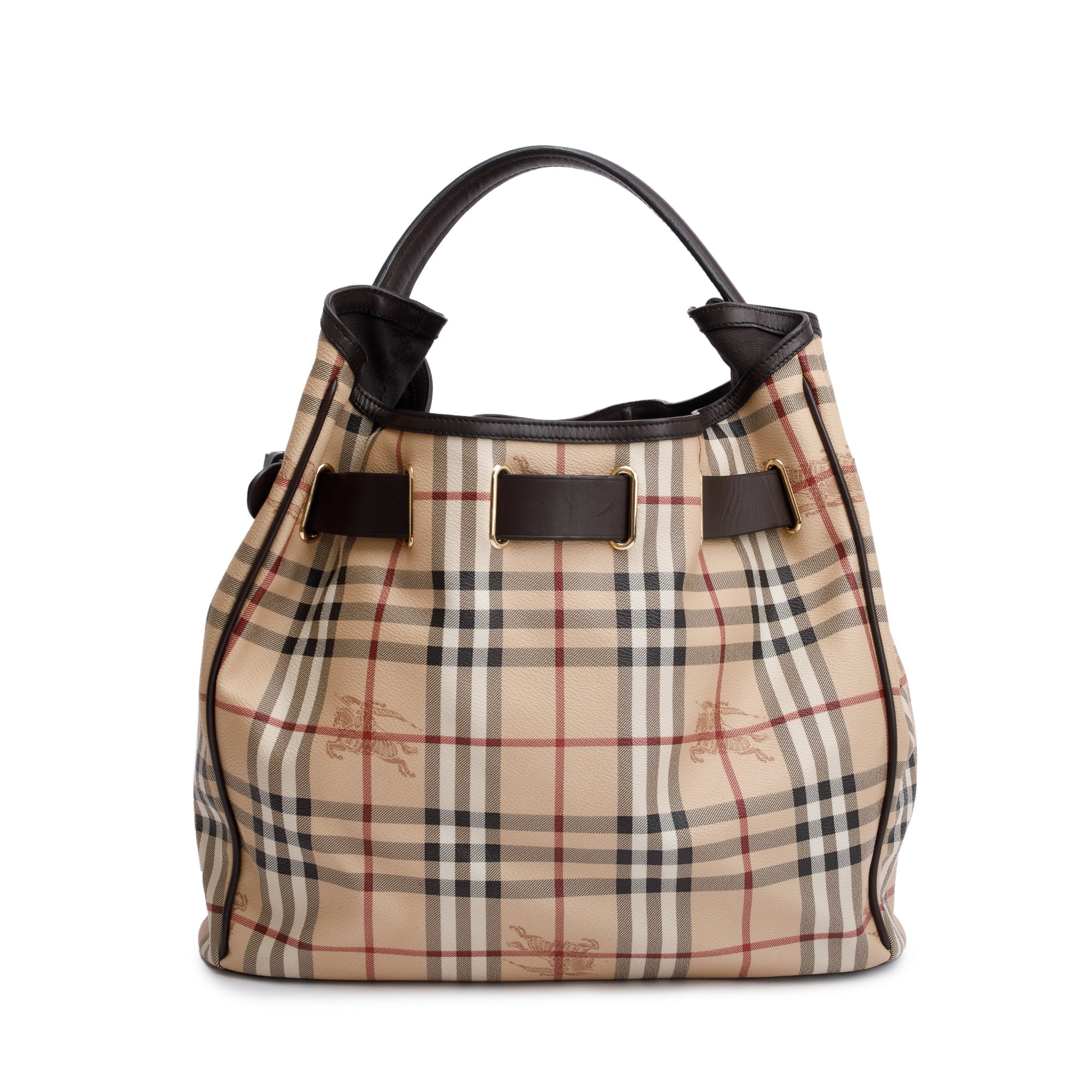 Burberry Haymarket Check Canvas Medium Walden Belted Hobo Bag