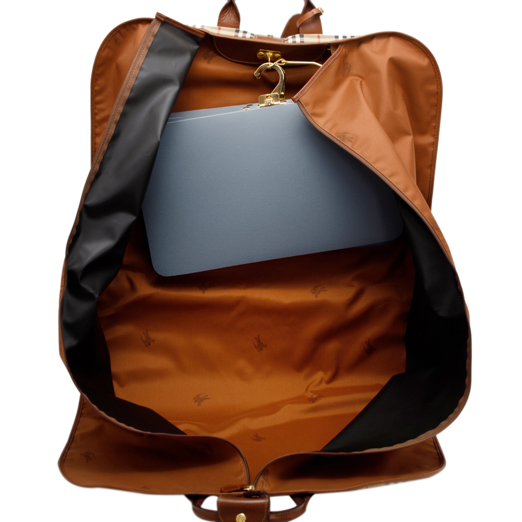 Burberry Haymarket Check Garment Bag w/ 2 Hangers