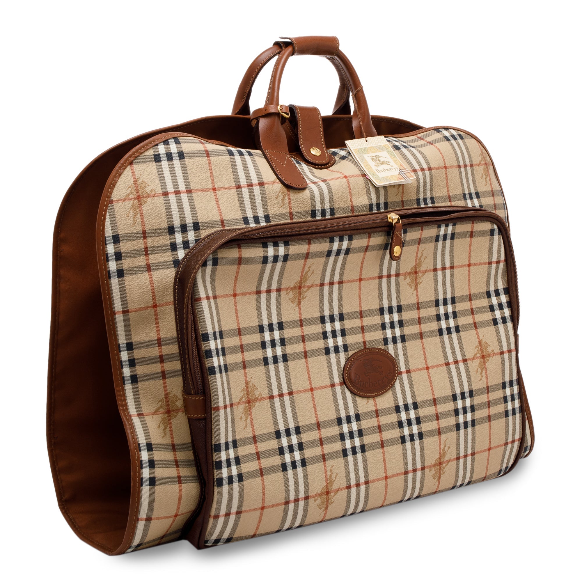 Burberry Haymarket Check Garment Bag w/ 2 Hangers