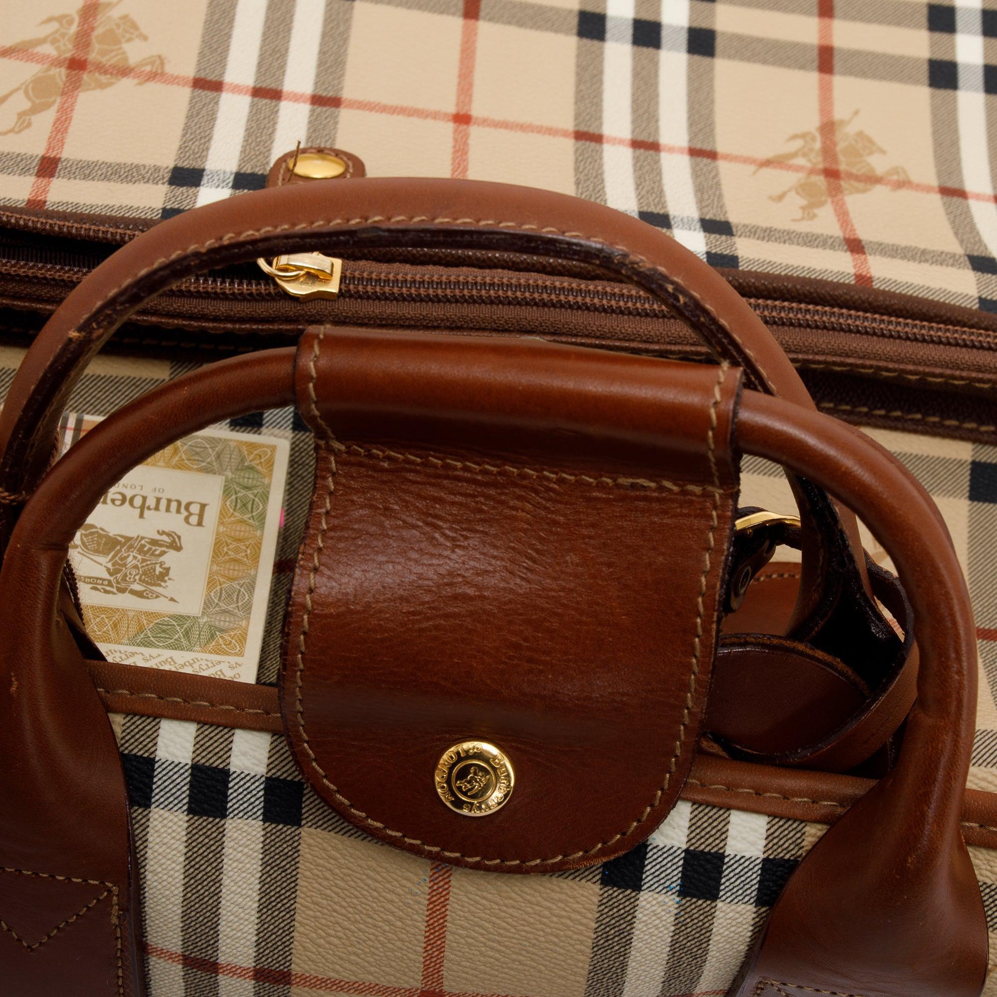 Burberry Haymarket Check Garment Bag w/ 2 Hangers