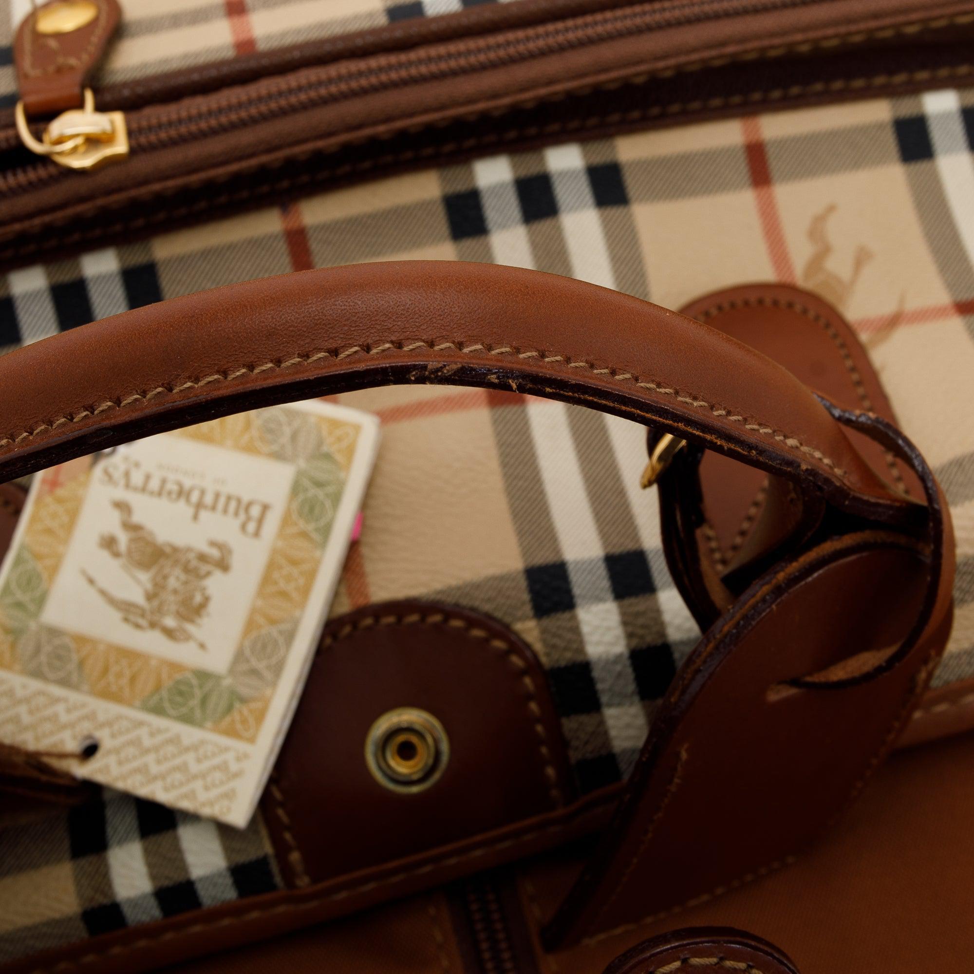 Burberry Haymarket Check Garment Bag w/ 2 Hangers