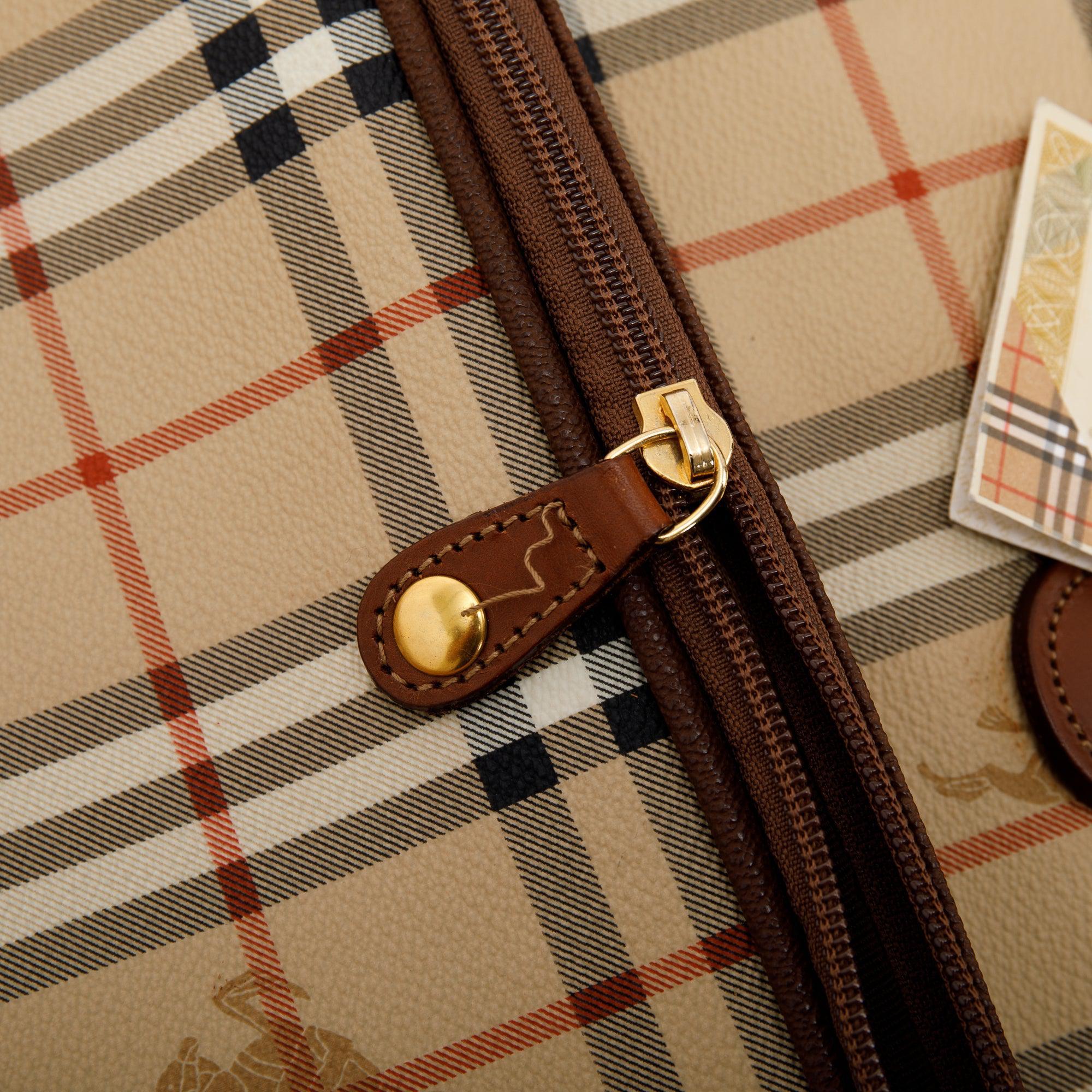 Burberry Haymarket Check Garment Bag w/ 2 Hangers