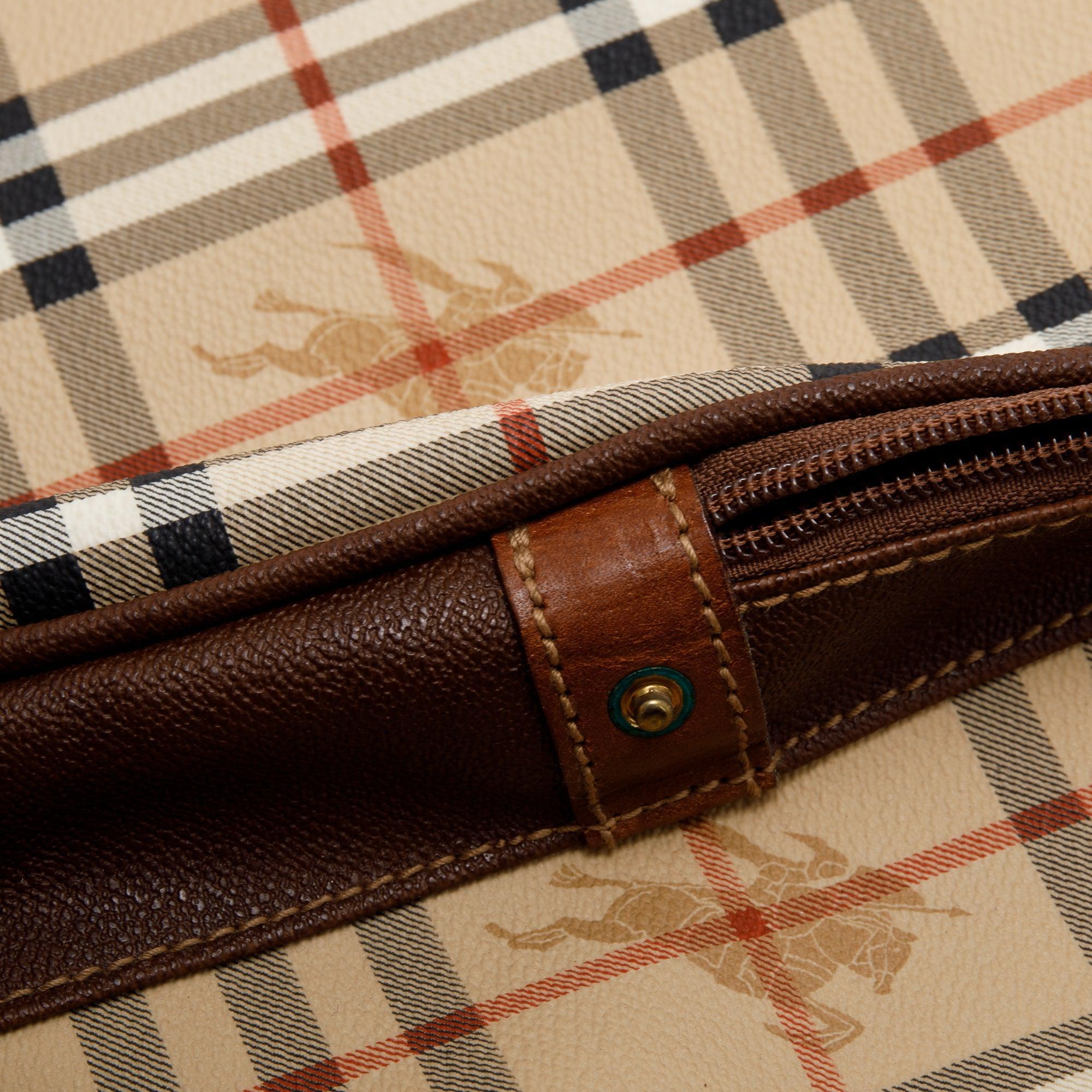 Burberry Haymarket Check Garment Bag w/ 2 Hangers