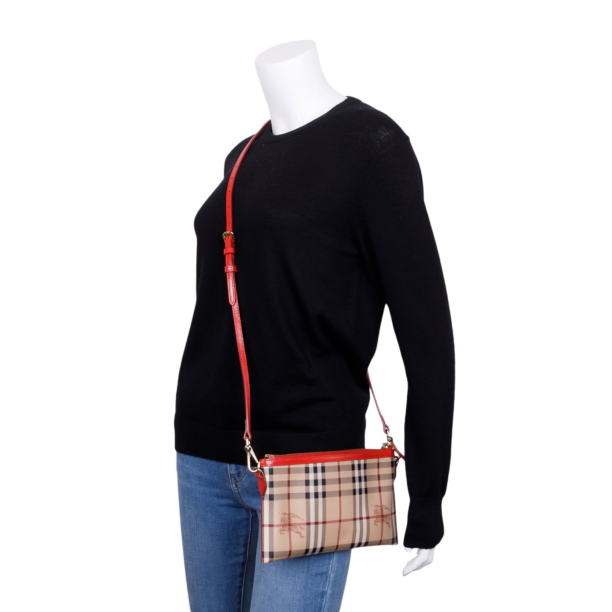 Burberry Haymarket Check Small Peyton Crossbody Bag