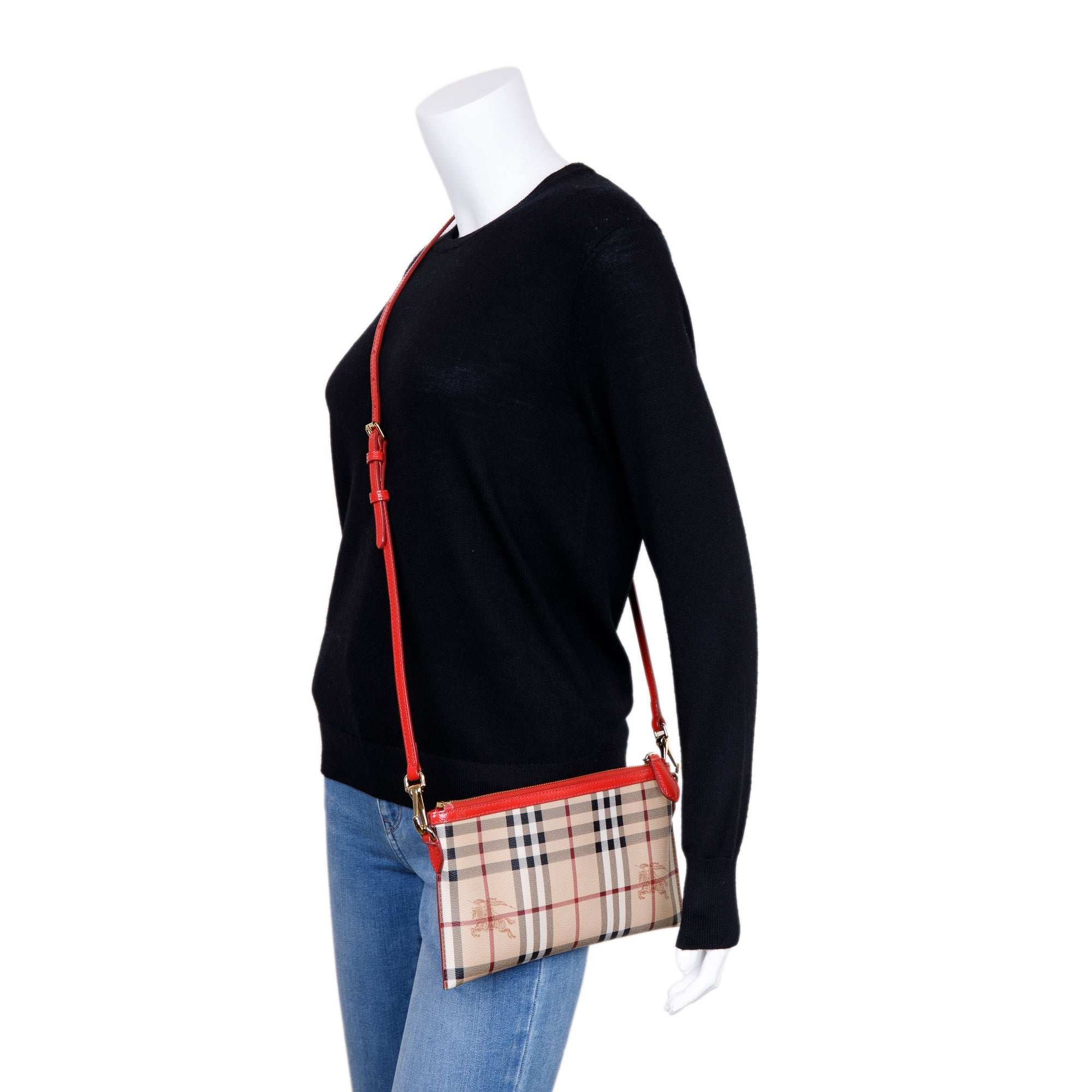 Burberry Haymarket Check Small Peyton Crossbody Bag