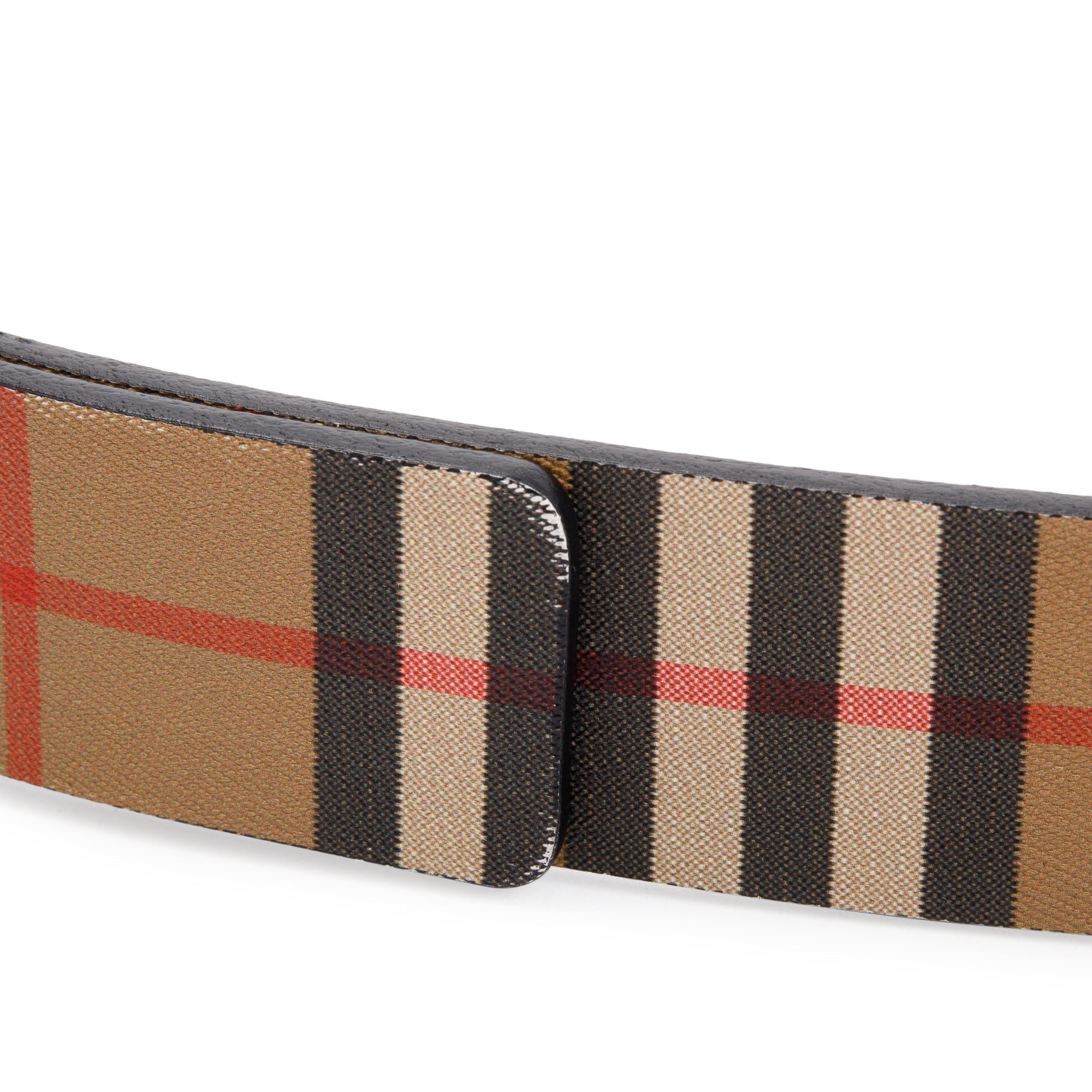 Burberry Haymarket Check and Leather Belt w/ Box