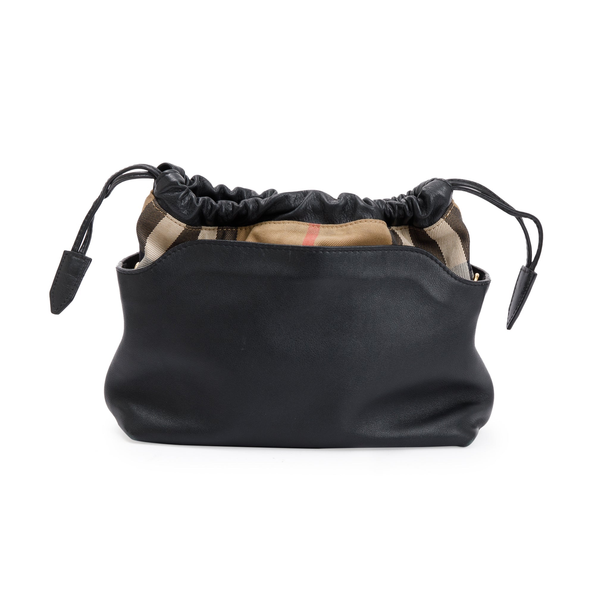 Burberry House Check Black Calfskin Leather Little Crush Crossbody