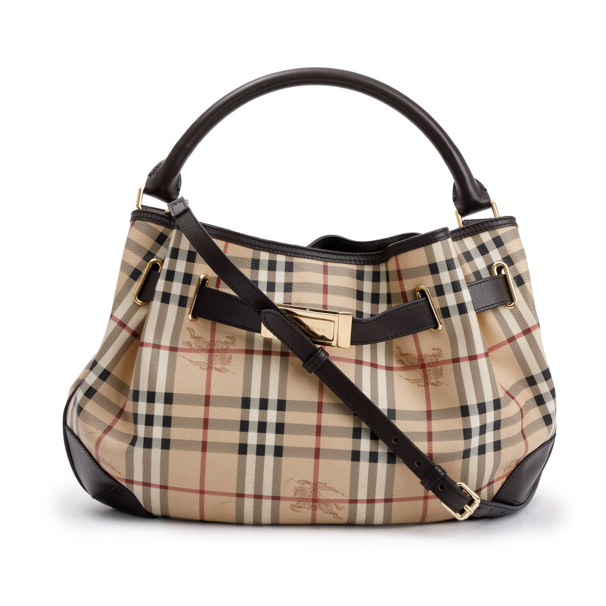 Burberry House Check Canvas Medium Willenmore Hobo Bag w/ Strap