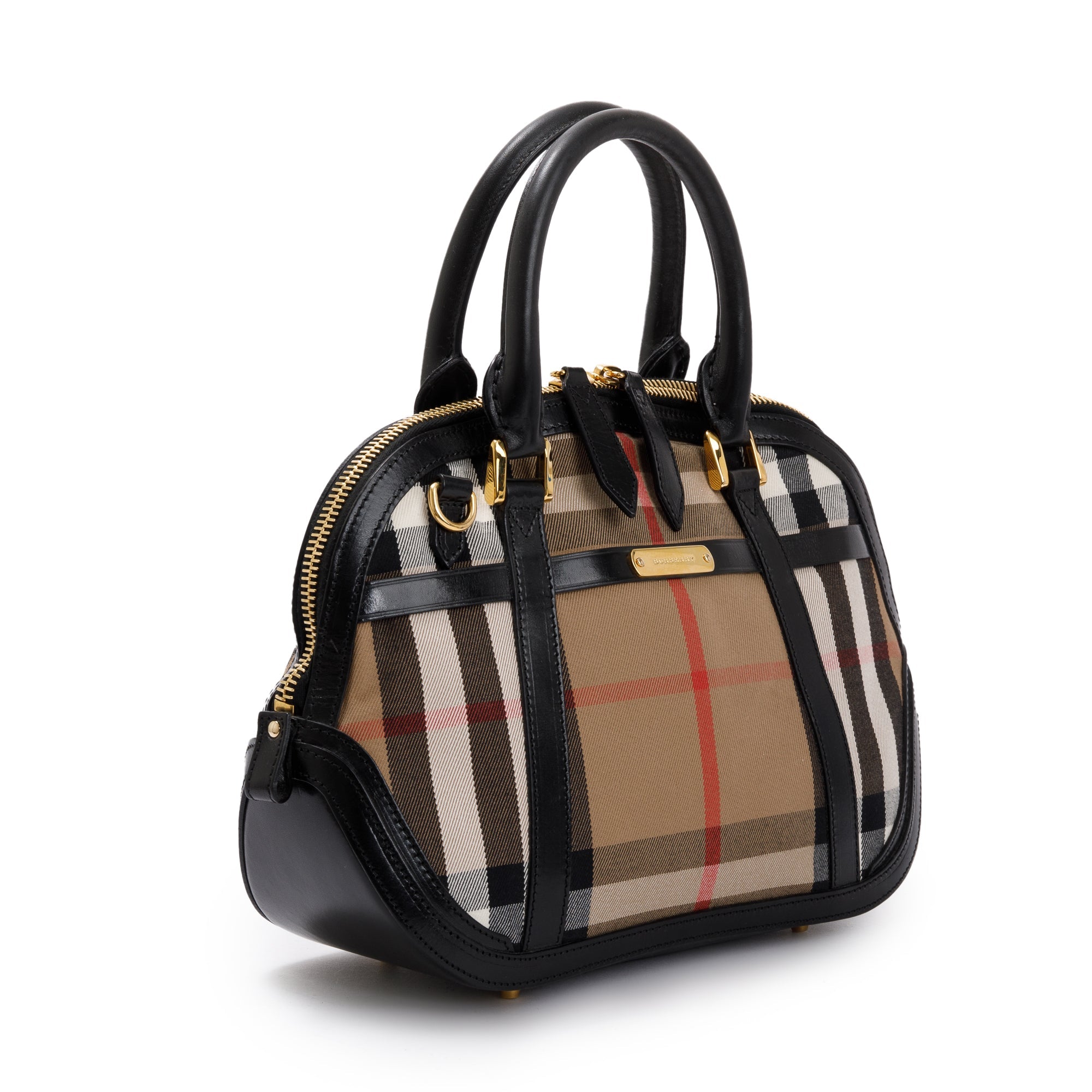 Burberry House Check Small Orchard Bowling Bag w/ Strap