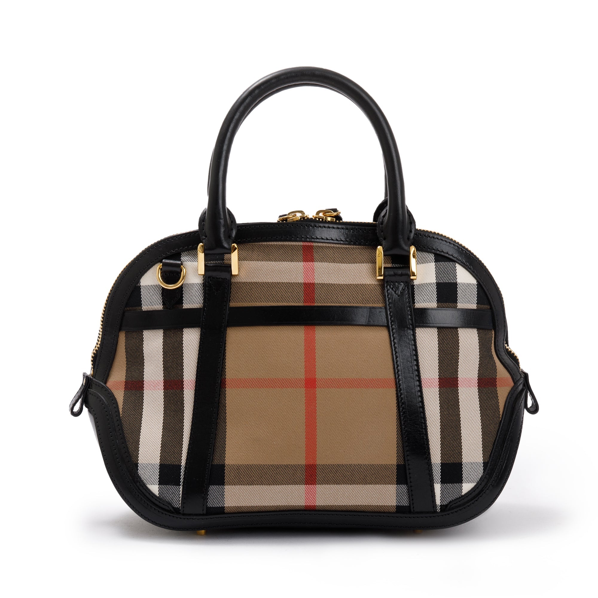 Burberry House Check Small Orchard Bowling Bag w/ Strap