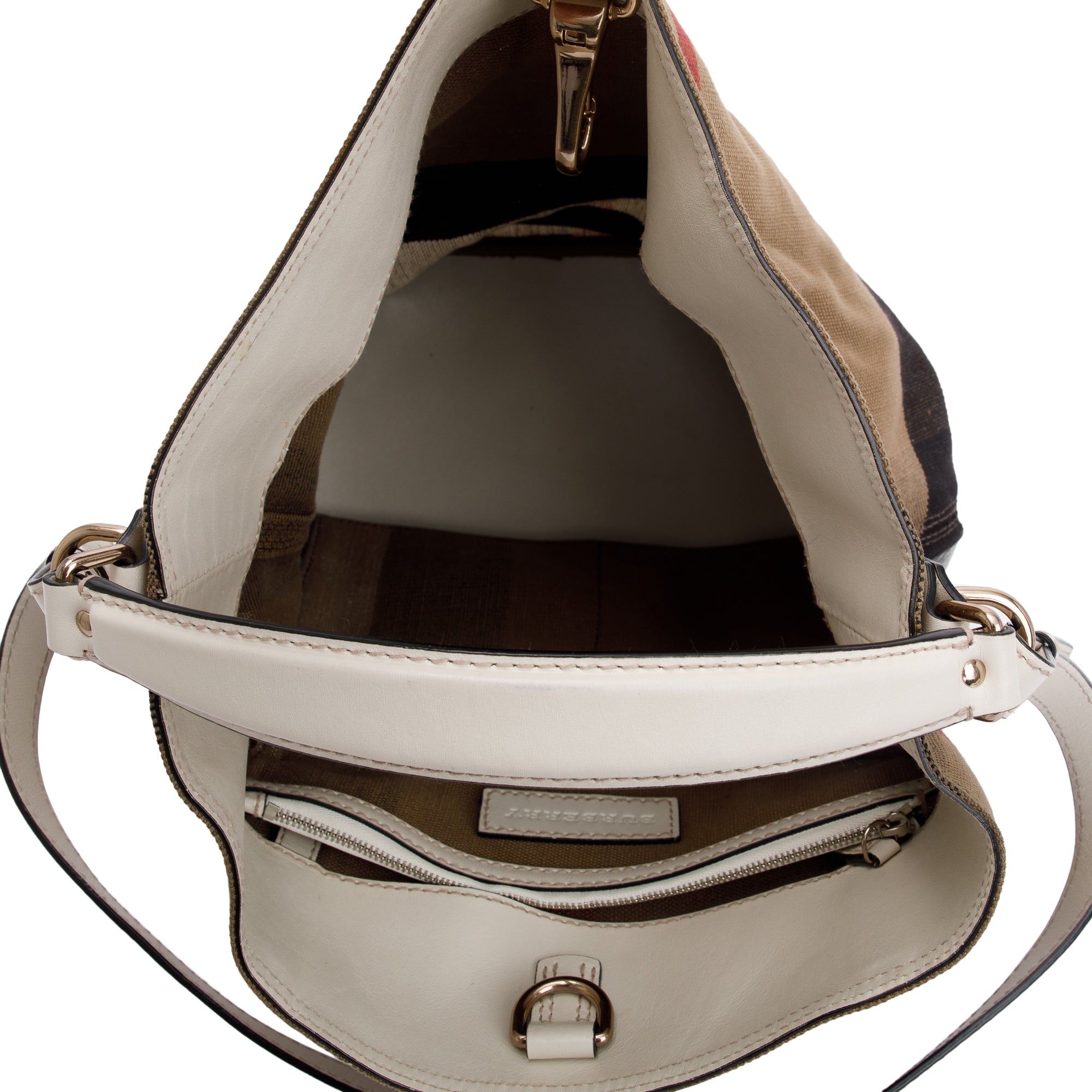 Burberry House Check Susanna Bucket Bag w/ Strap & Pouch