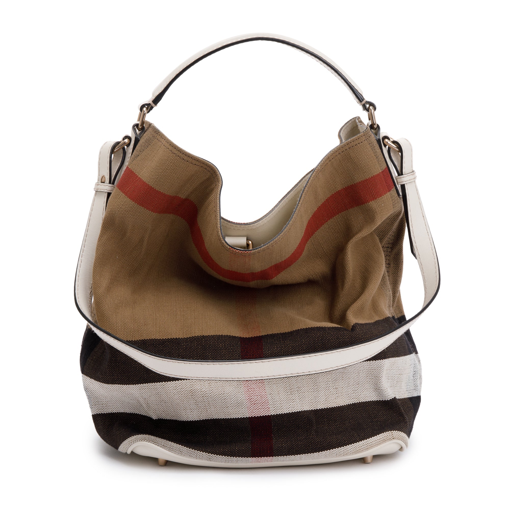 Burberry House Check Susanna Bucket Bag w/ Strap & Pouch
