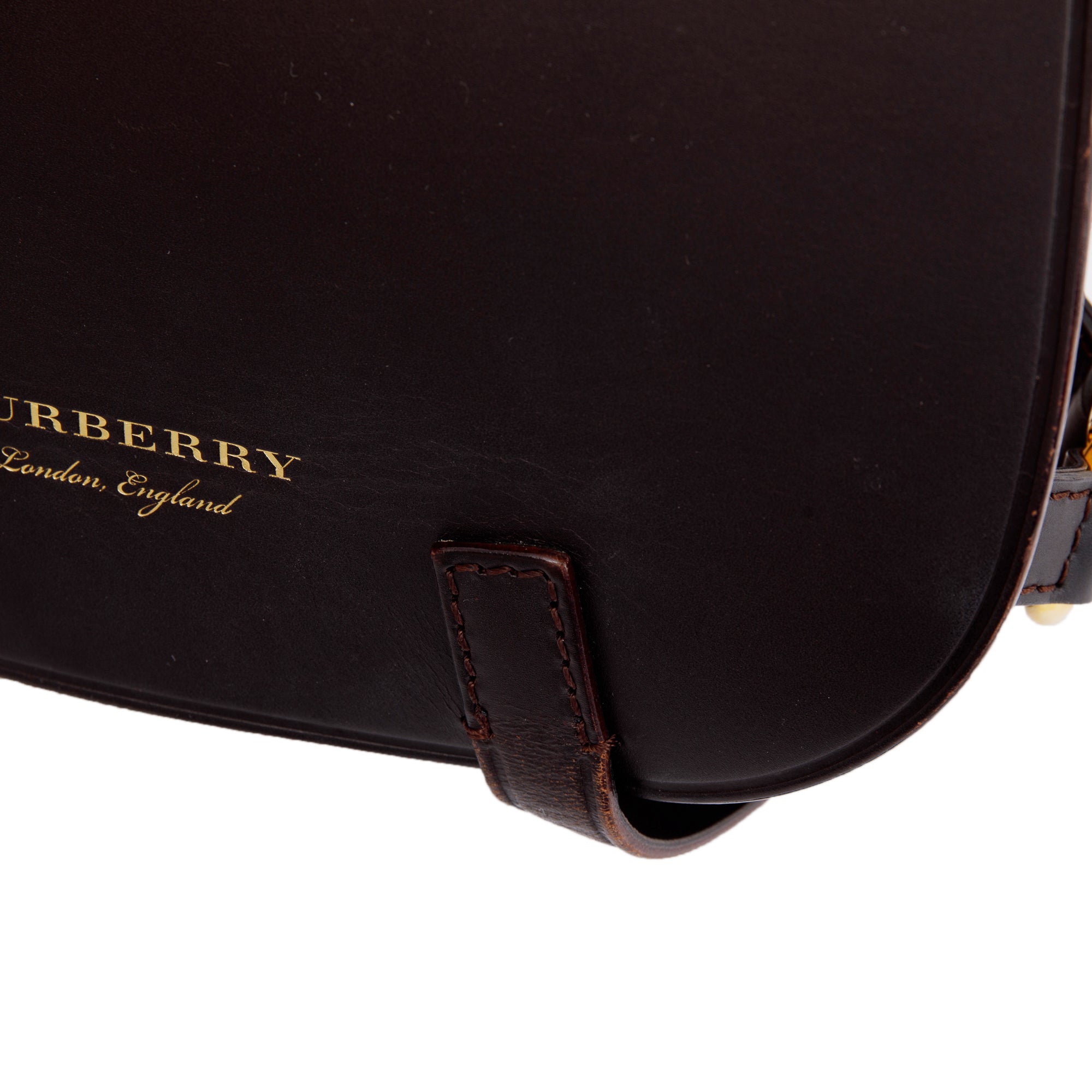 Burberry Large Leather & Haymarket Check Bridle Saddle Bag