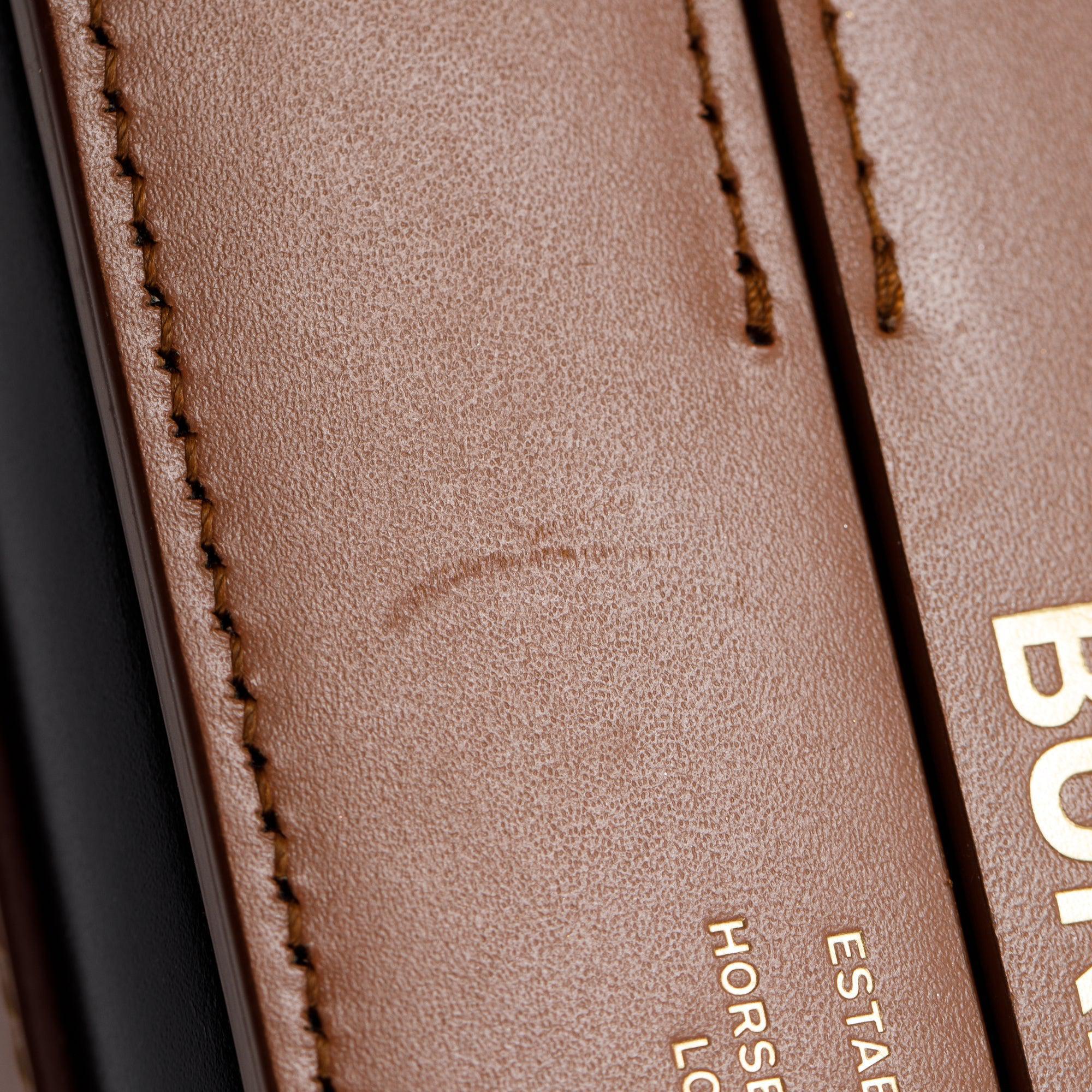 Burberry Malt Brown & Black Calfskin Leather Small Grace Bag w/ Box & Receipt