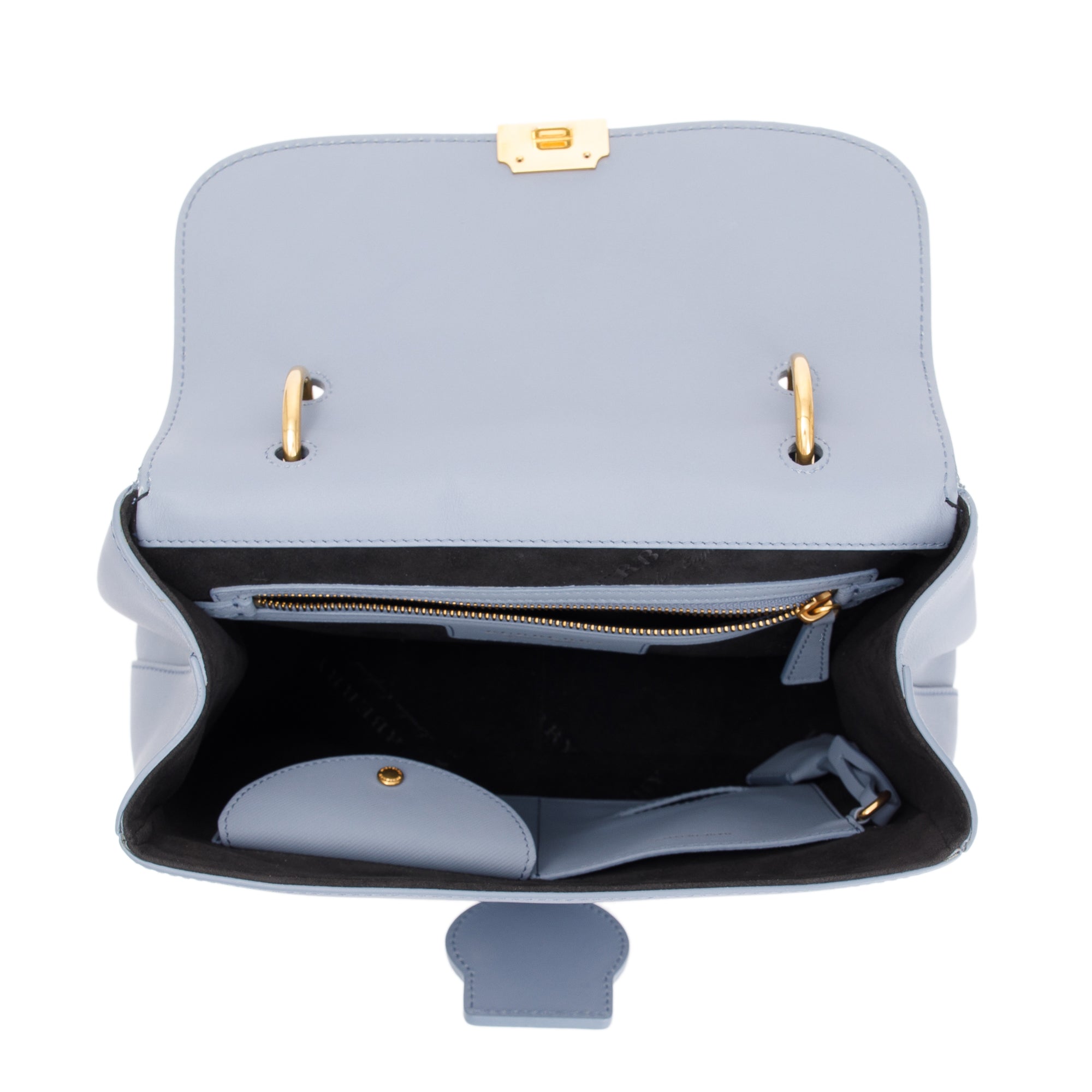 Burberry Medium Blue Trench Calfskin DK88 Top Handle Bag