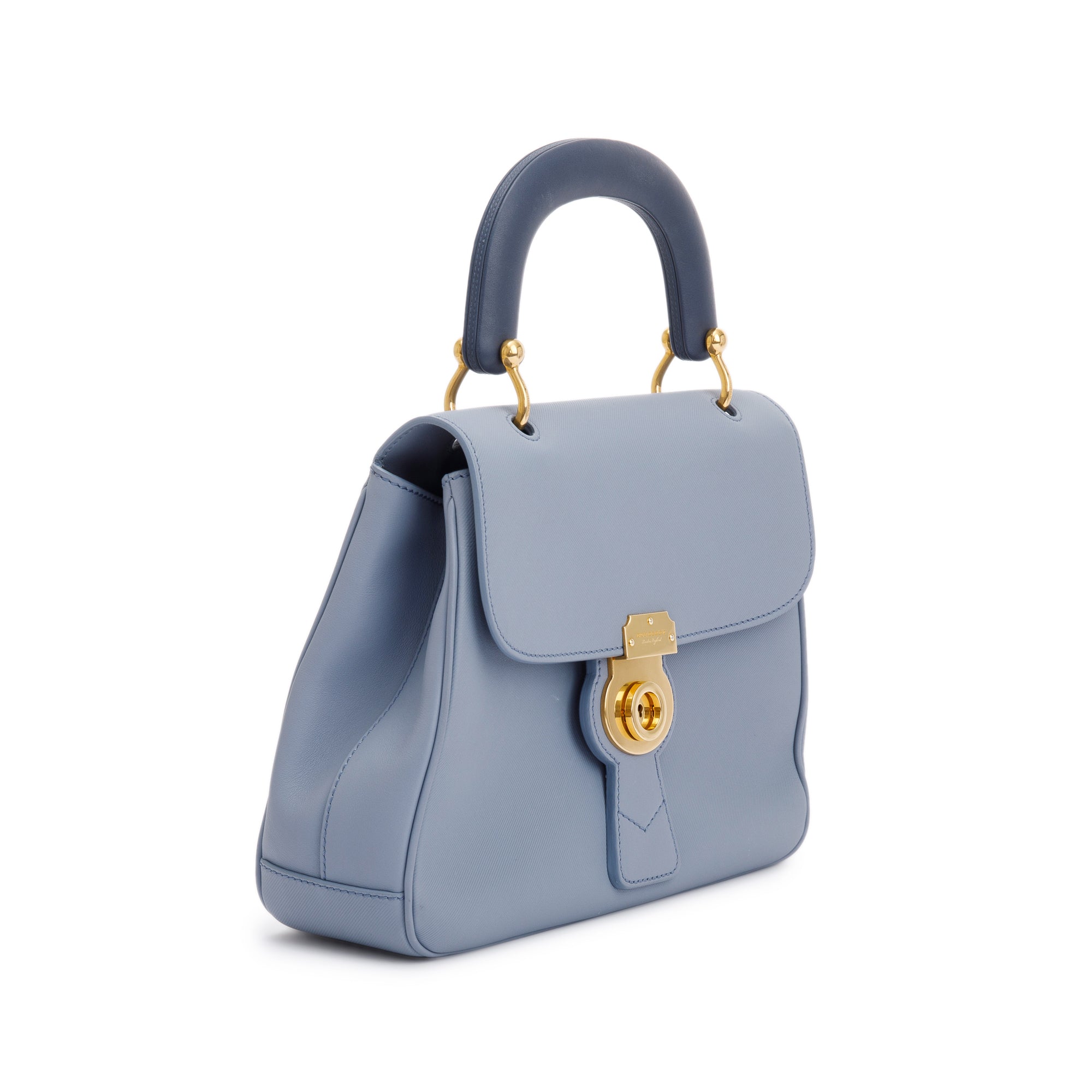 Burberry Medium Blue Trench Calfskin DK88 Top Handle Bag