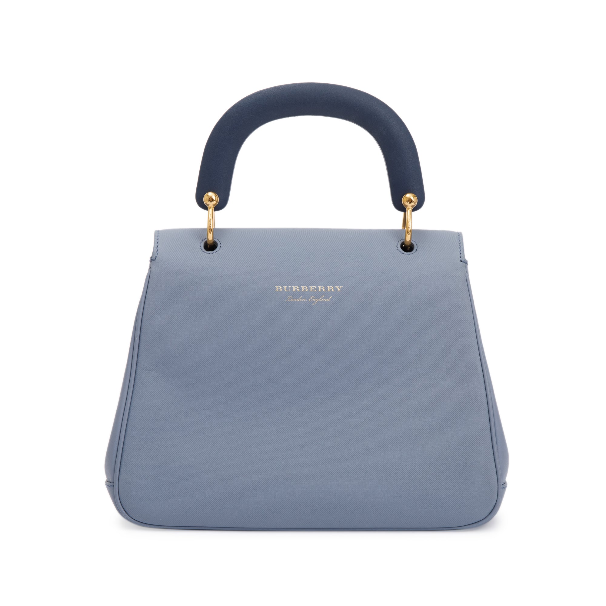 Burberry Medium Blue Trench Calfskin DK88 Top Handle Bag