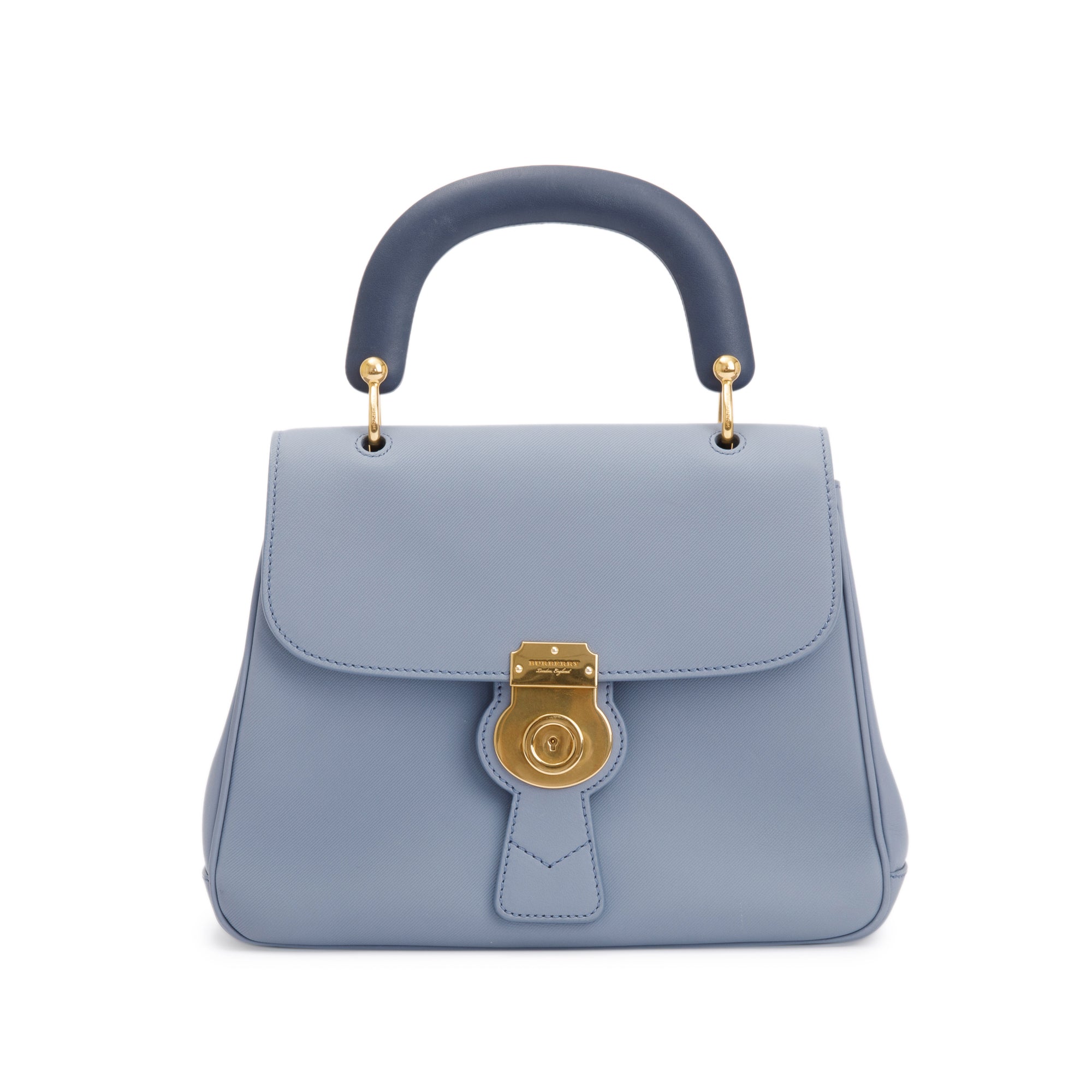 Burberry Medium Blue Trench Calfskin DK88 Top Handle Bag
