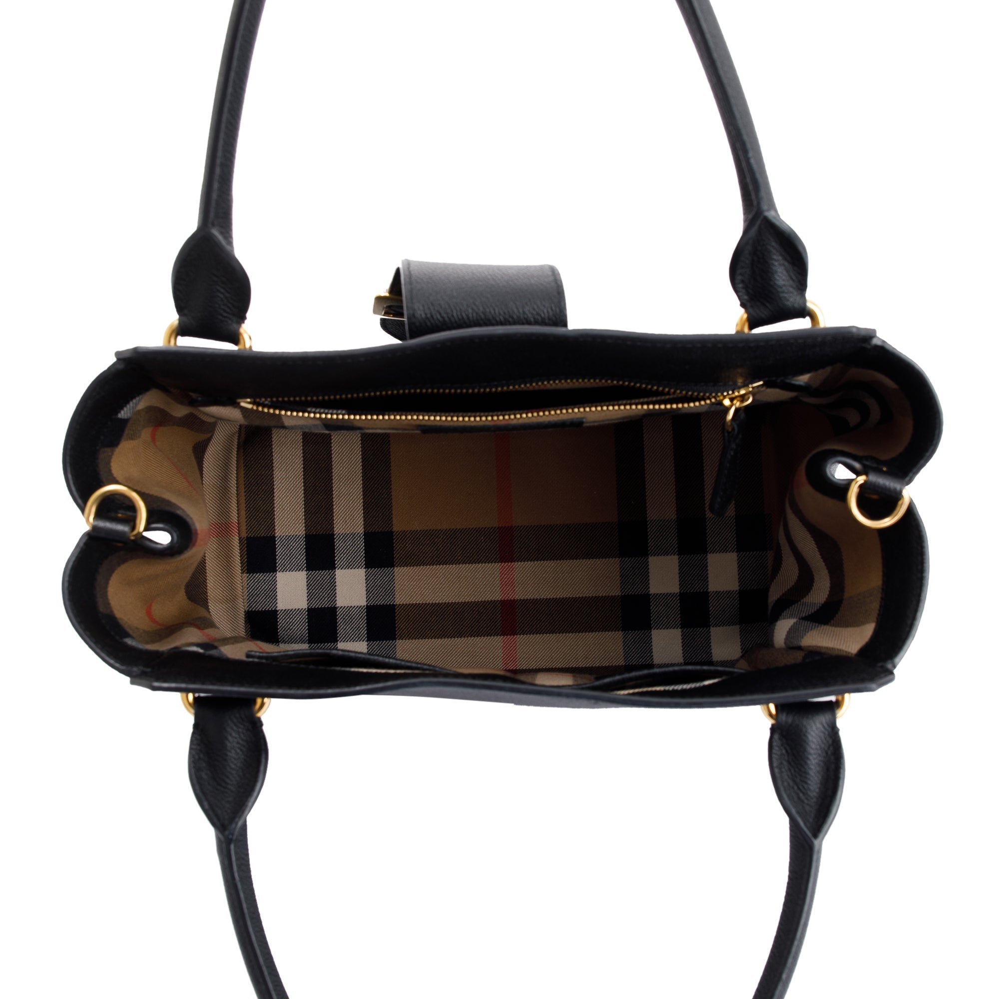 Burberry Medium Leather Buckle Tote w/ Strap