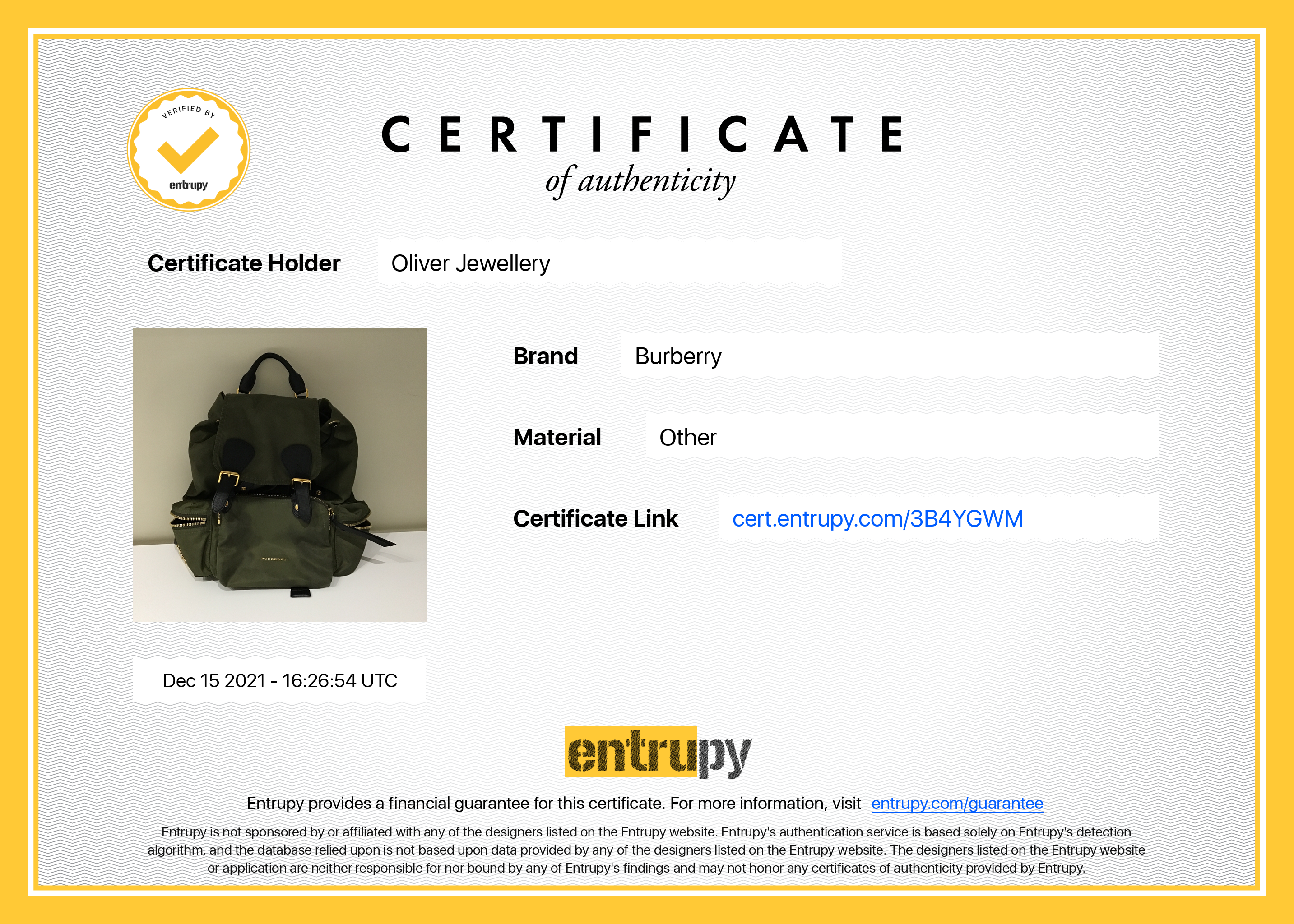 Burberry Medium Nylon Rucksack Backpack