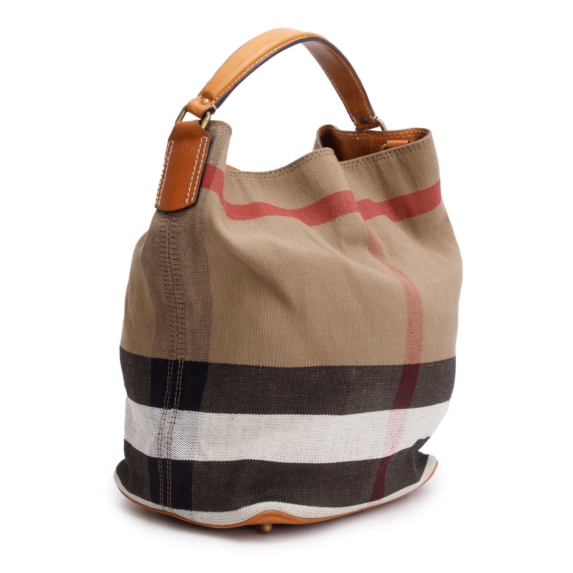 Burberry Mega Check Medium Ashby Hobo Bag w/ Strap & Pouch