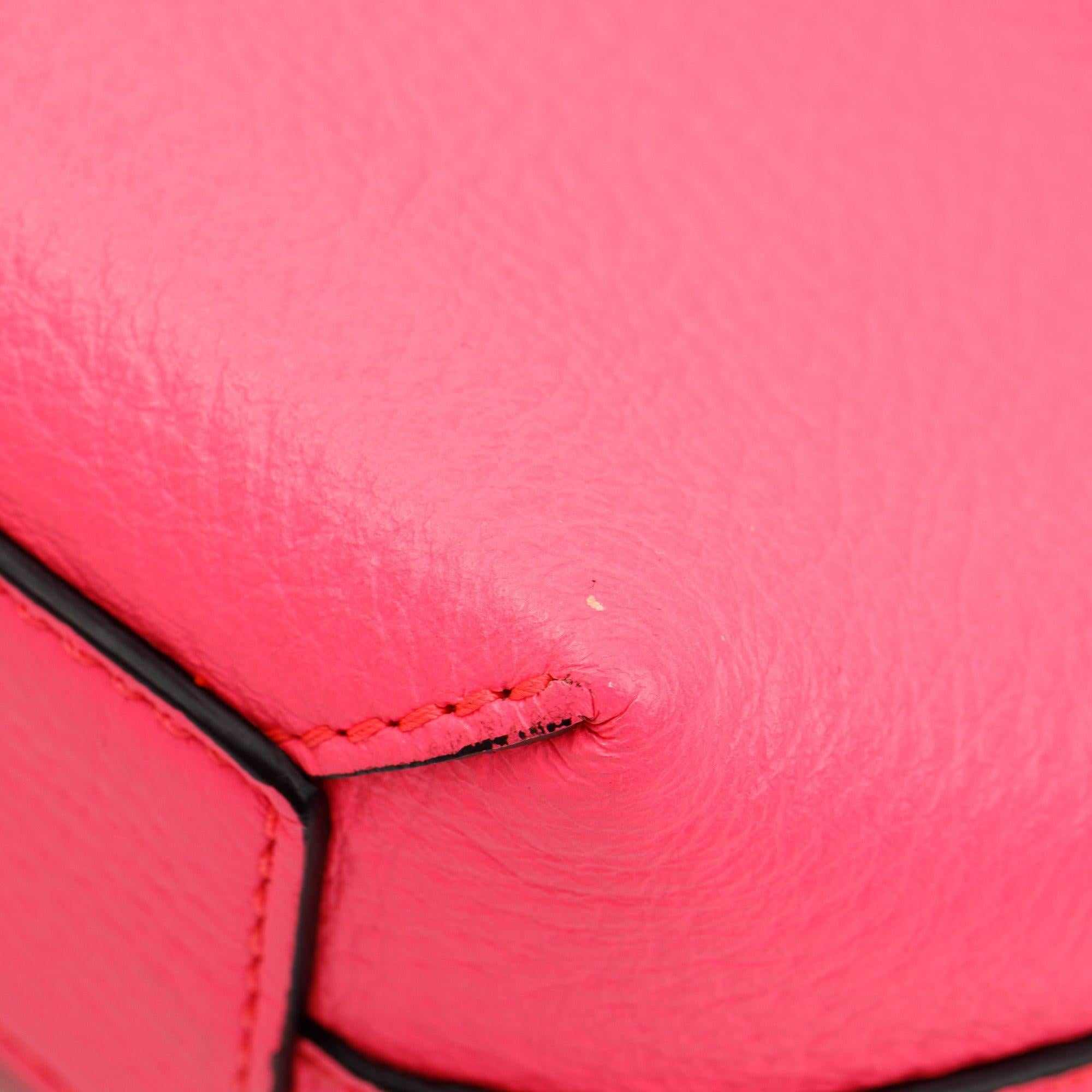 Burberry Neon Pink Calfskin Leather Small Burleigh Crossbody Bag