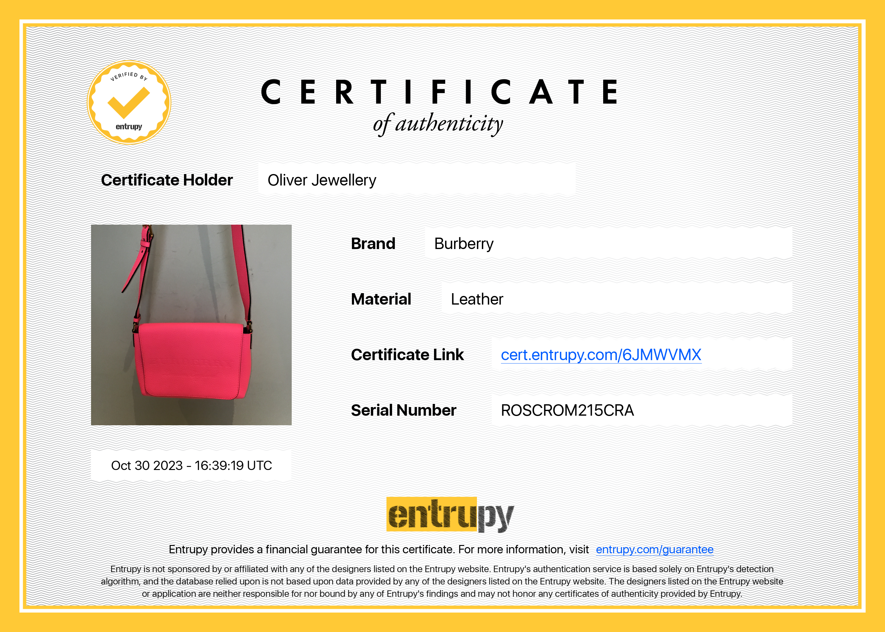 Burberry Neon Pink Calfskin Leather Small Burleigh Crossbody Bag