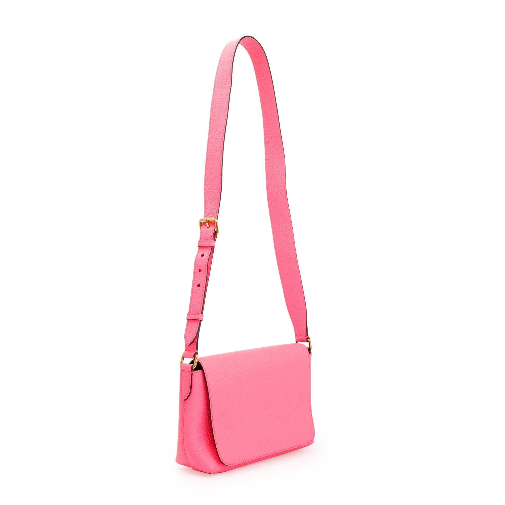 Burberry Neon Pink Calfskin Leather Small Burleigh Crossbody Bag