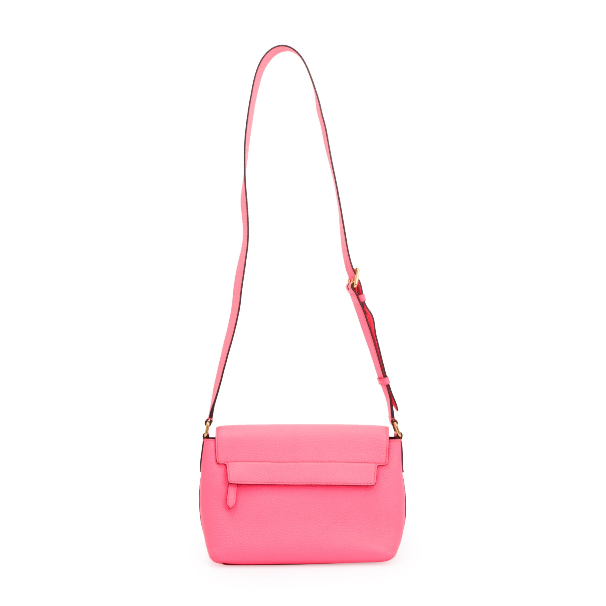Burberry Neon Pink Calfskin Leather Small Burleigh Crossbody Bag