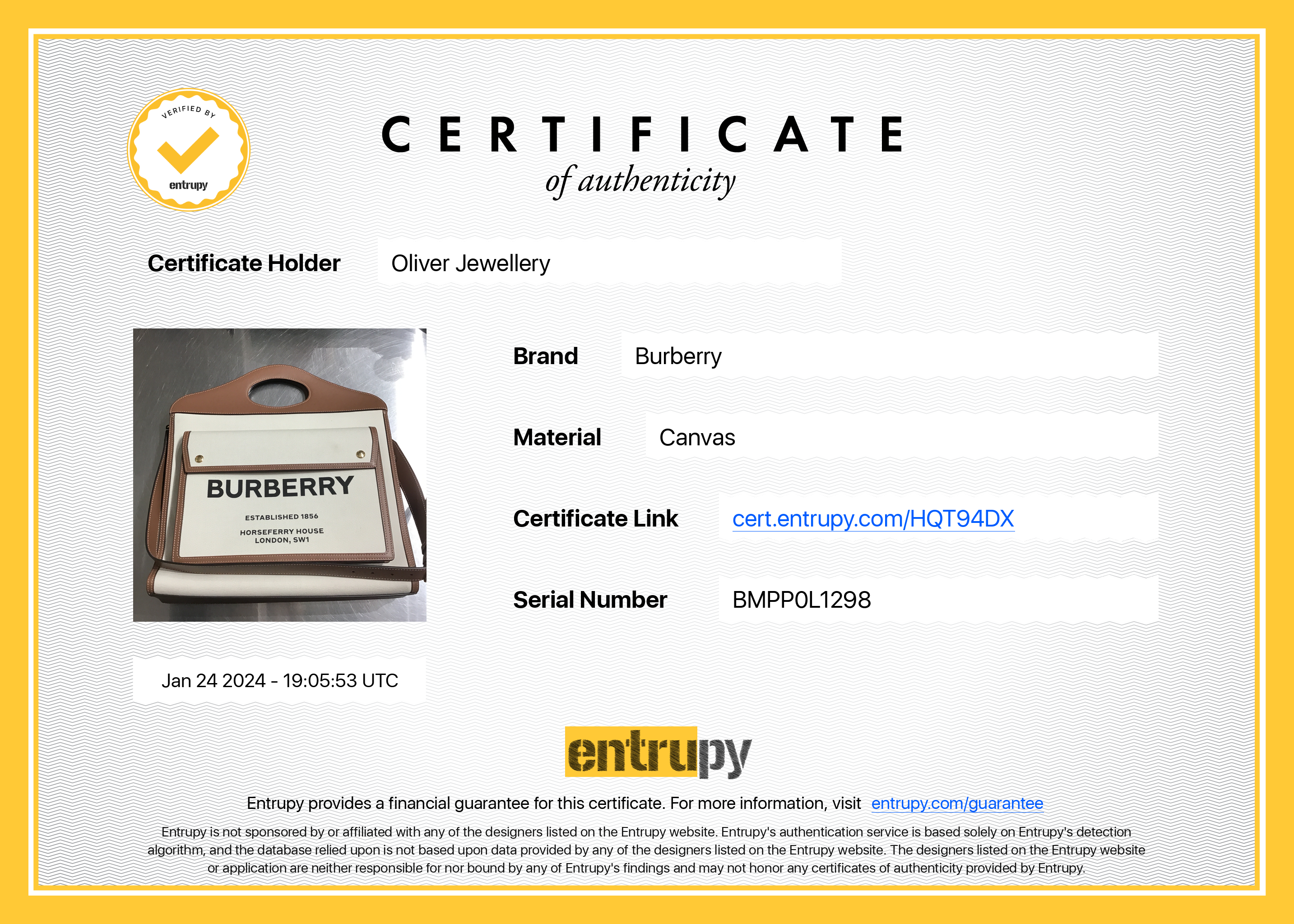 Burberry Neutral Canvas and Brown Leather Medium Pocket Bag w/ Strap